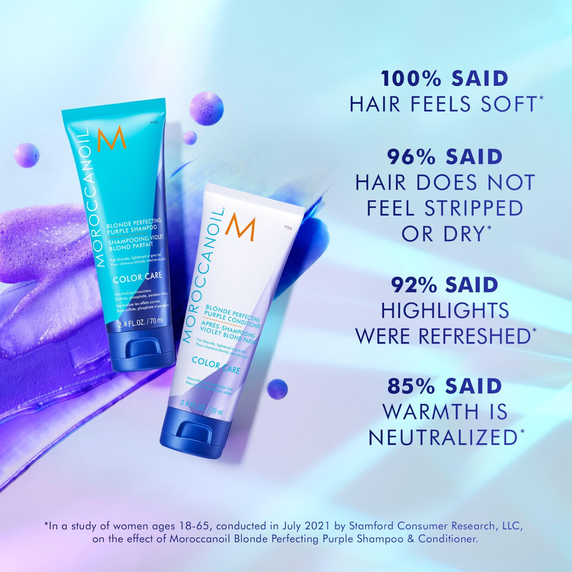 Moroccanoil Blonde Perfecting Purple Conditioner 70ml for Blonde, Lightened, and Grey Hair