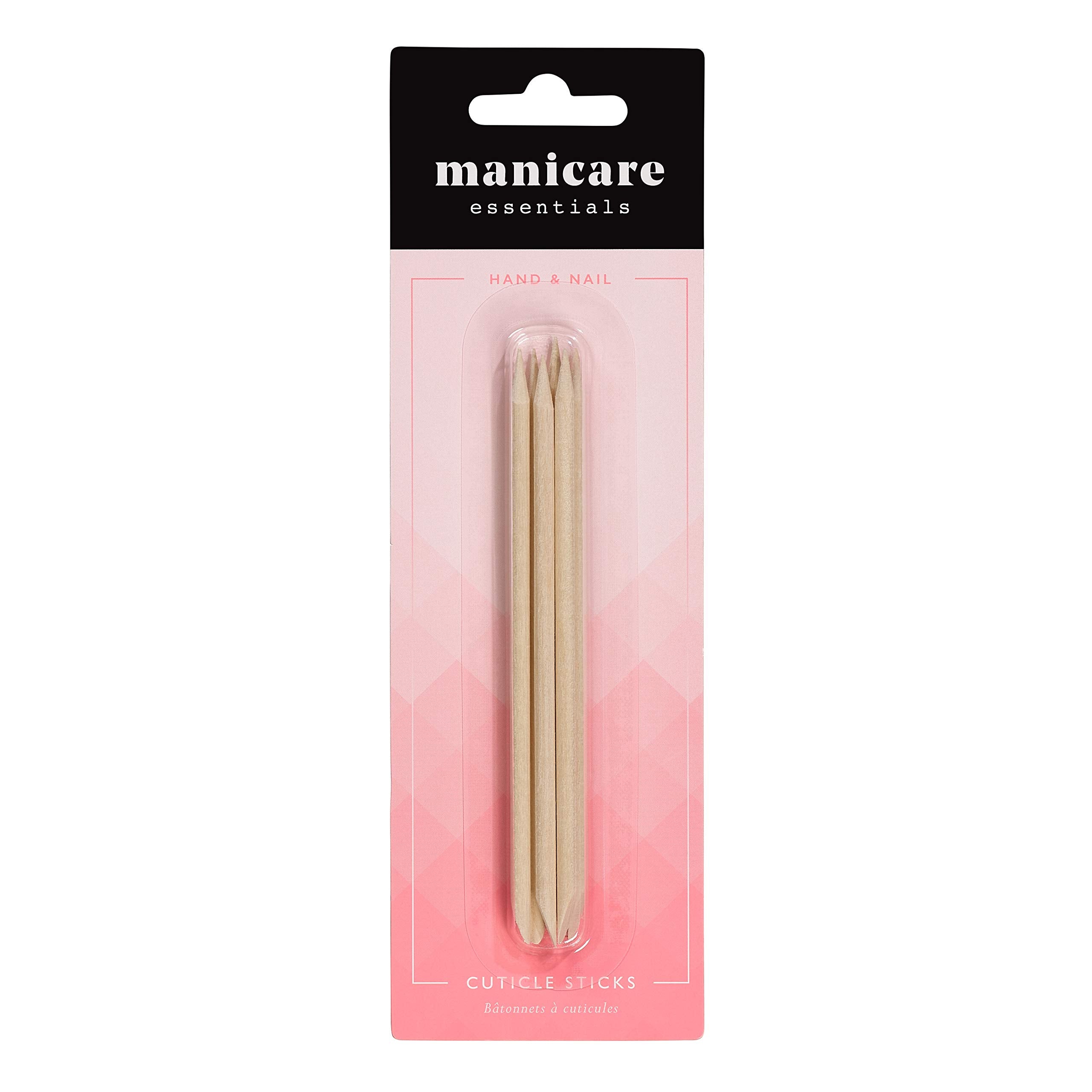 Manicare Wooden Cuticle Sticks - Pack of 6 for Manicure and Nail Art