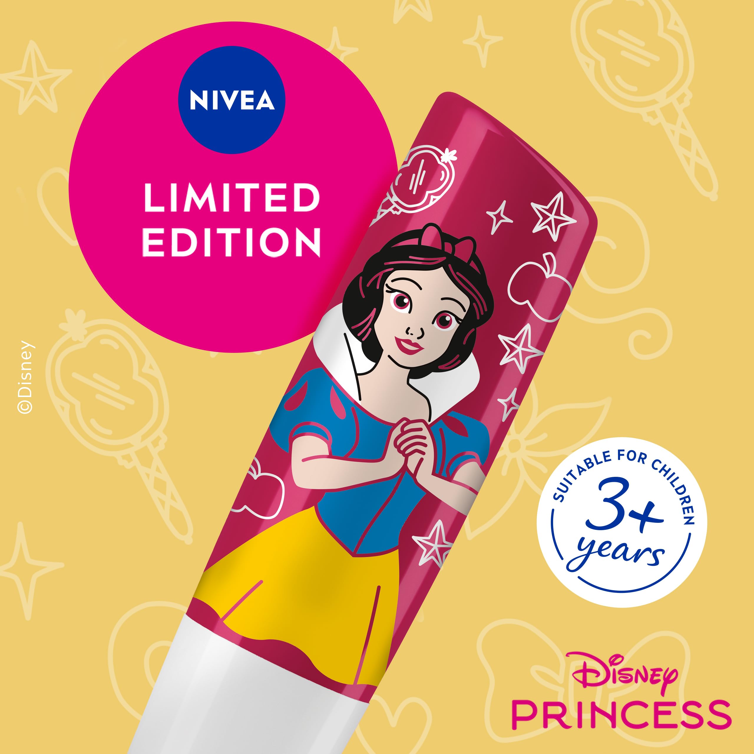 NIVEA Disney Princess Snow White Limited Edition Candy Apple Lip Balm (4.8g) with Shea Butter 2