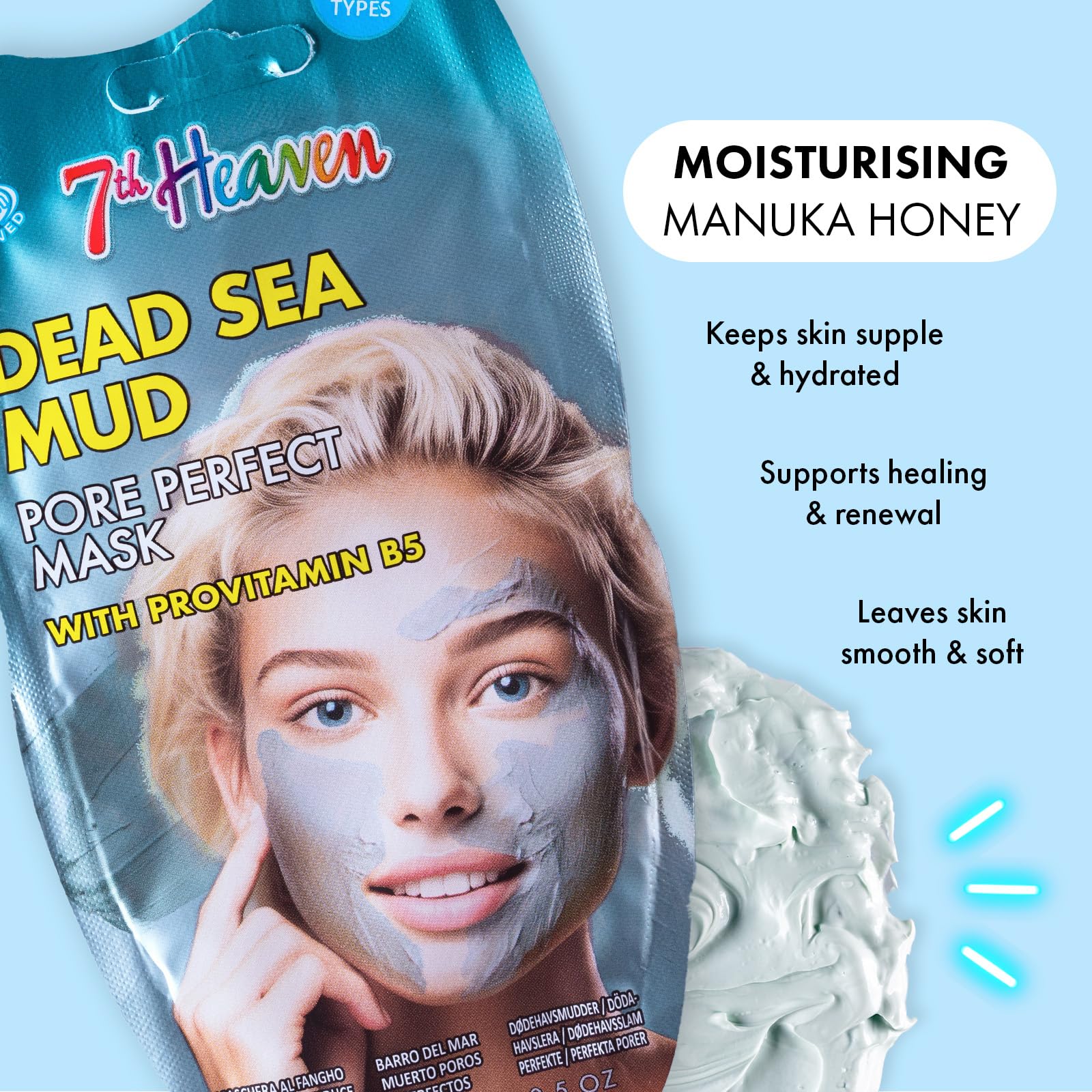 7th Heaven Dead Sea Mud Clay Face Mask with Pro-Vitamin B5 for Pore Reduction 4