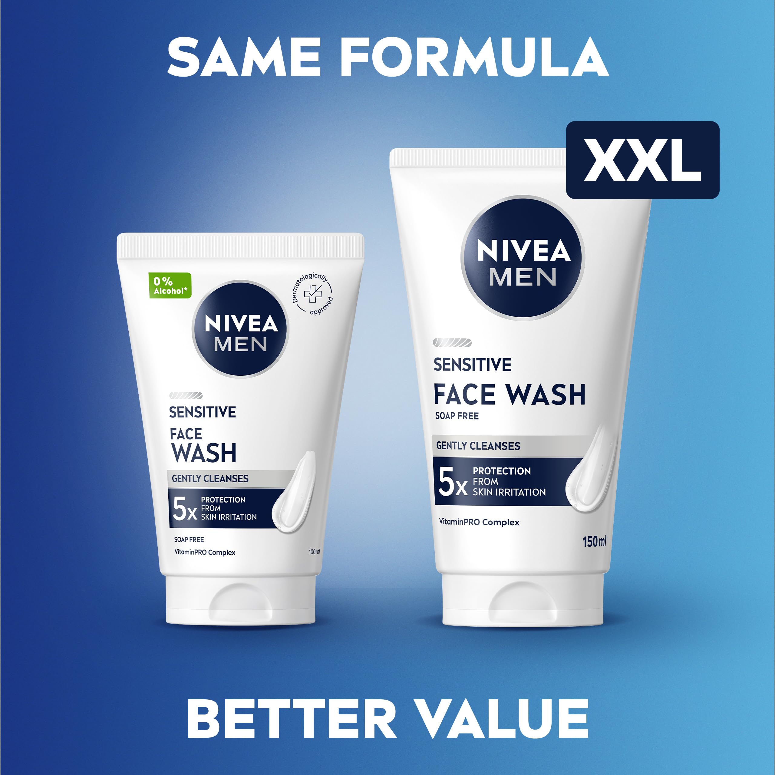 NIVEA MEN Sensitive Gesichtsreinigung XXL 150 ml – Seifenfreies Reinigungsgel mit Kamille 3