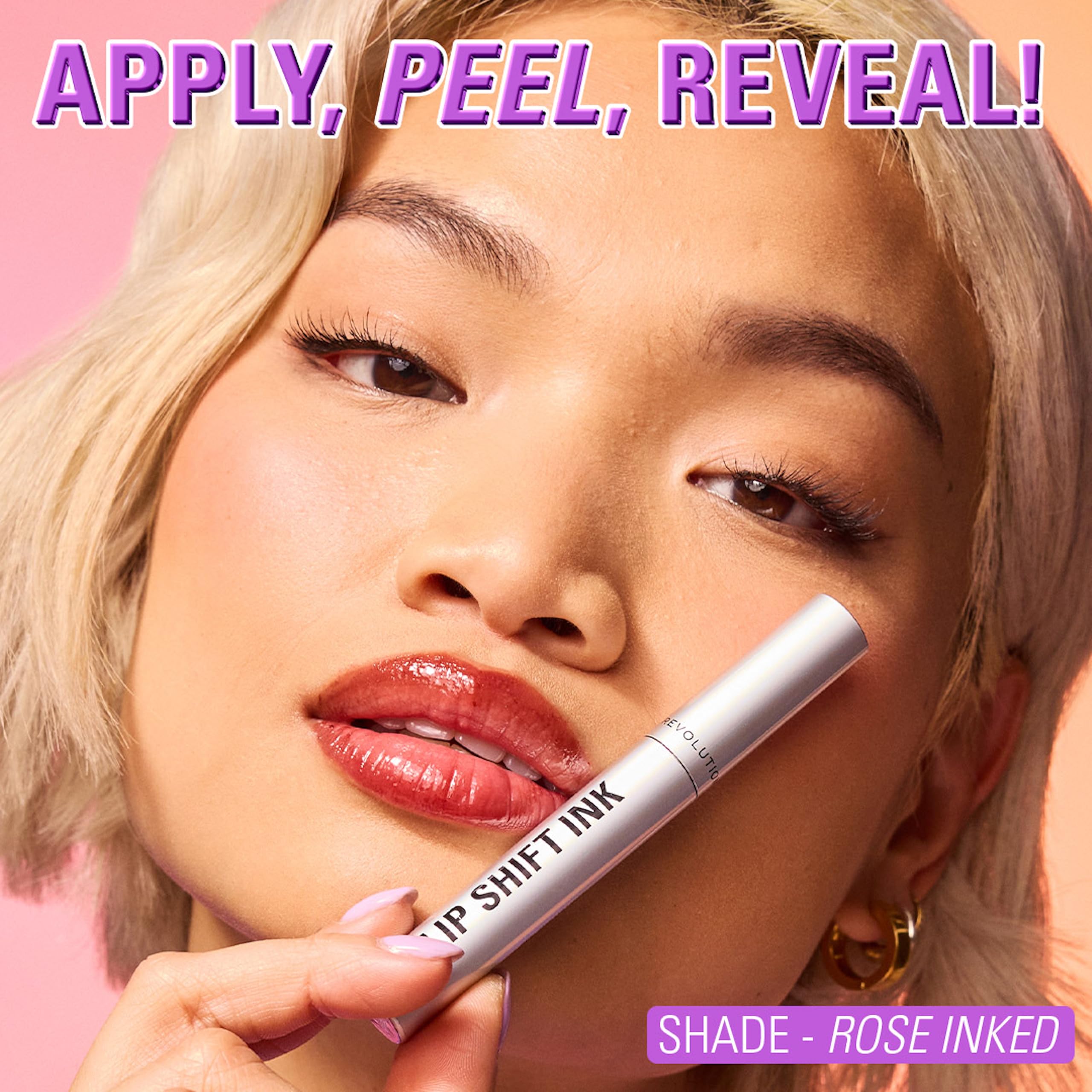 Revolution Lip Shift Ink Peel-Off Lipliner Stain, langanhaltend, mattes Finish, vegan und tierversuchsfrei, Rose Inked, 1,8 ml 5