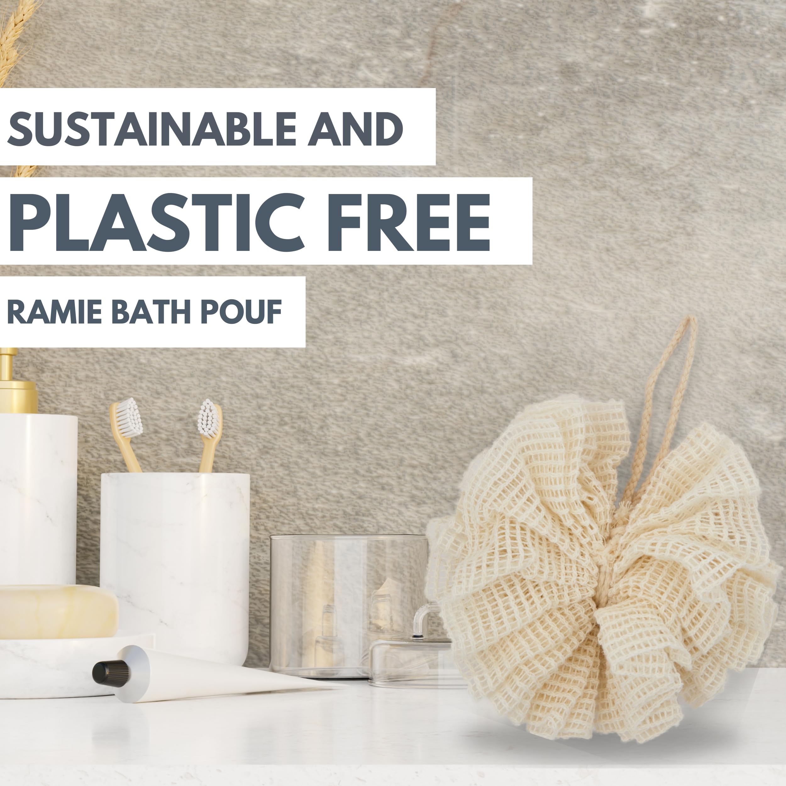 Eco Bath London Ramie Bath Pouf for Gentle Exfoliation and Rich Lather 6