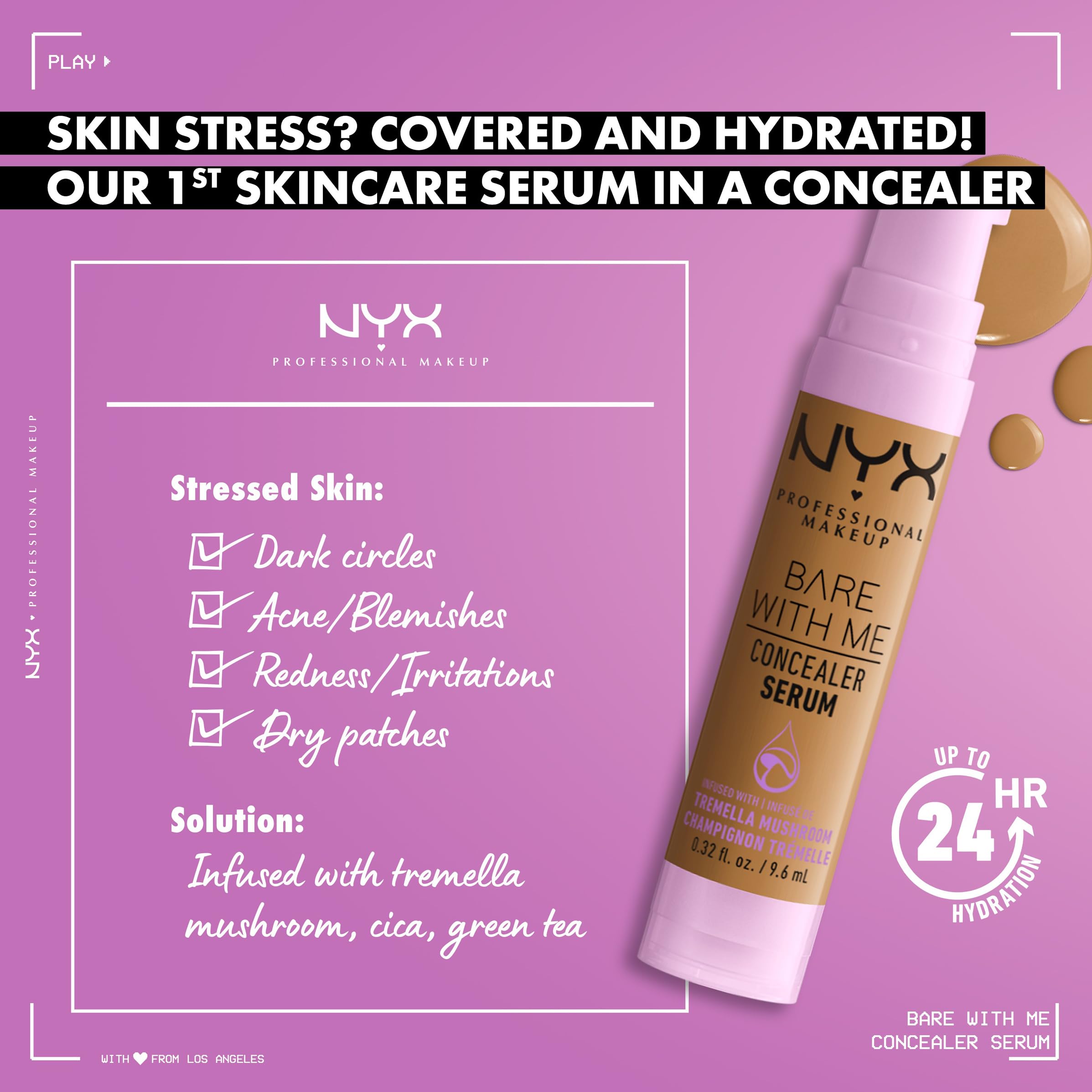 NYX Professional Makeup Concealer Serum, bekämpft Augenringe, Akne und Rötungen 4