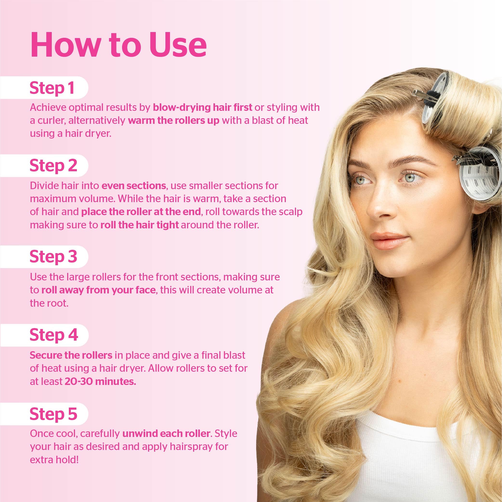 Brushworks Ceramic Thermal Hair Rollers - 9 Pack Assorted Sizes for Volume & Curls 5