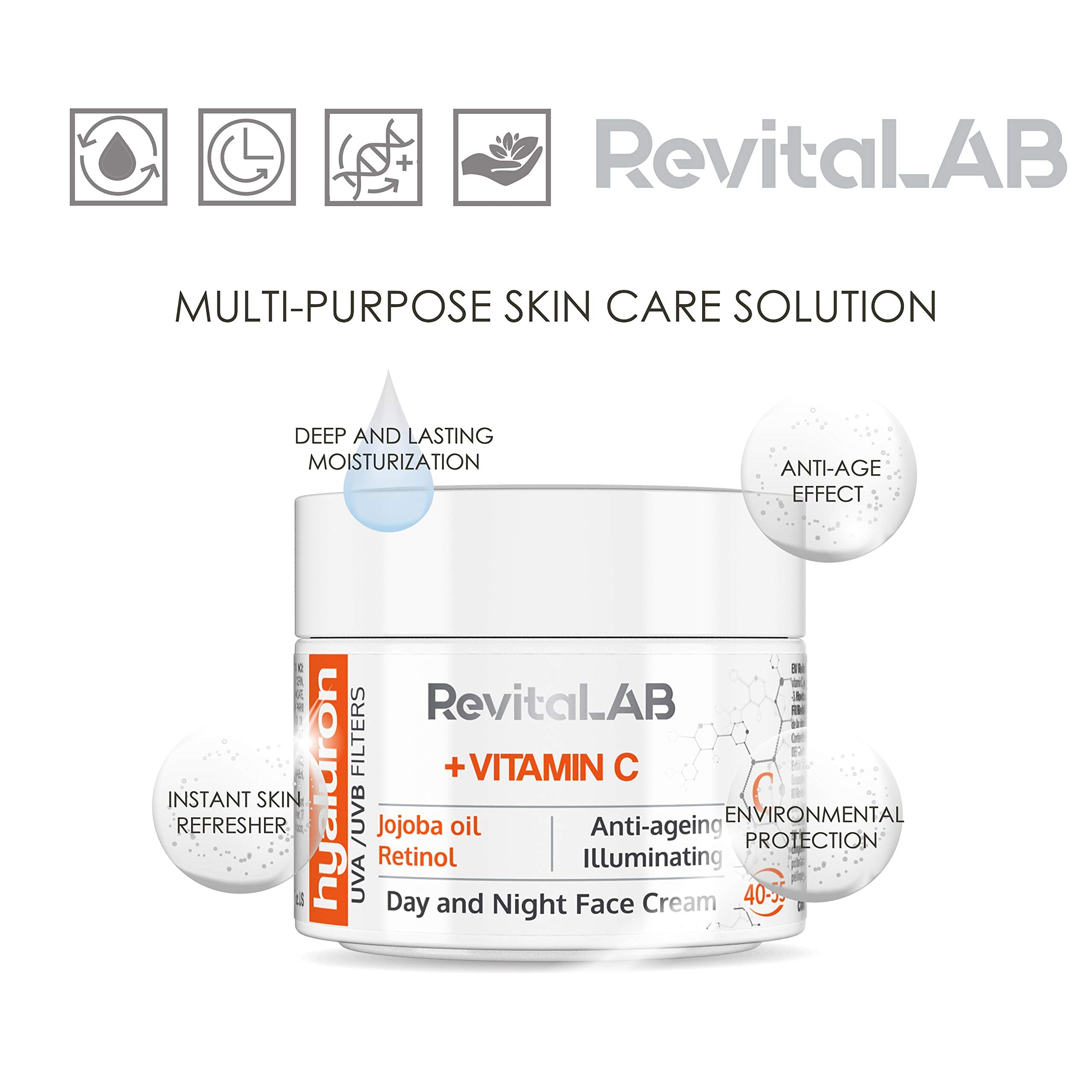 RevitaLAB Hyaluron Anti-Ageing Day and Night Cream with Vitamins and Shea Butter 3