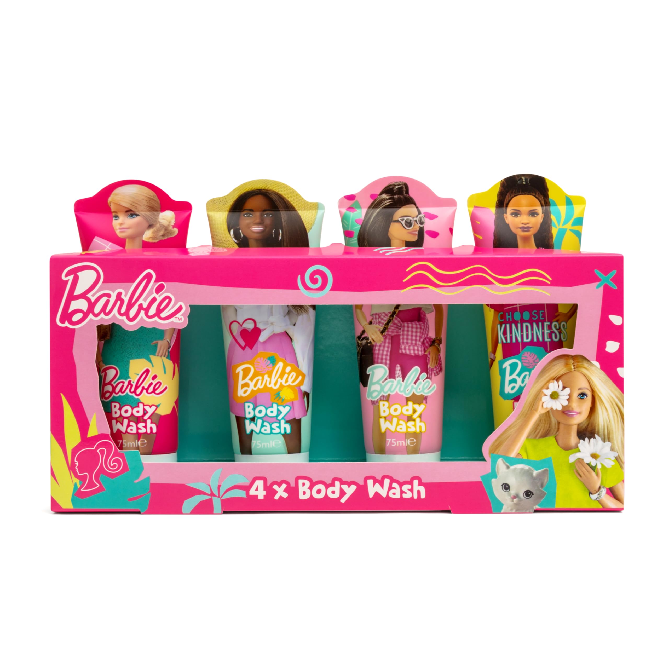 Barbie Body Wash Gift Set - 4 x 75ml - Sweet Pineapple Fragrance