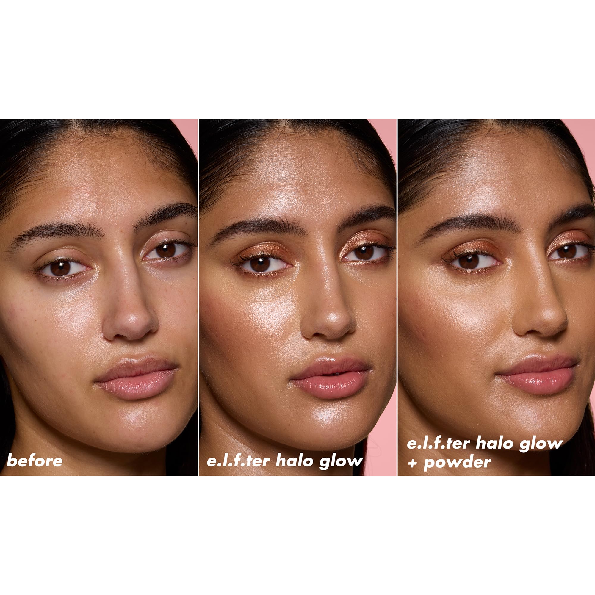 e.l.f. Halo Glow Powder Filter Pressed Finishing Powder - Medium Neutral, Buildable Coverage 7