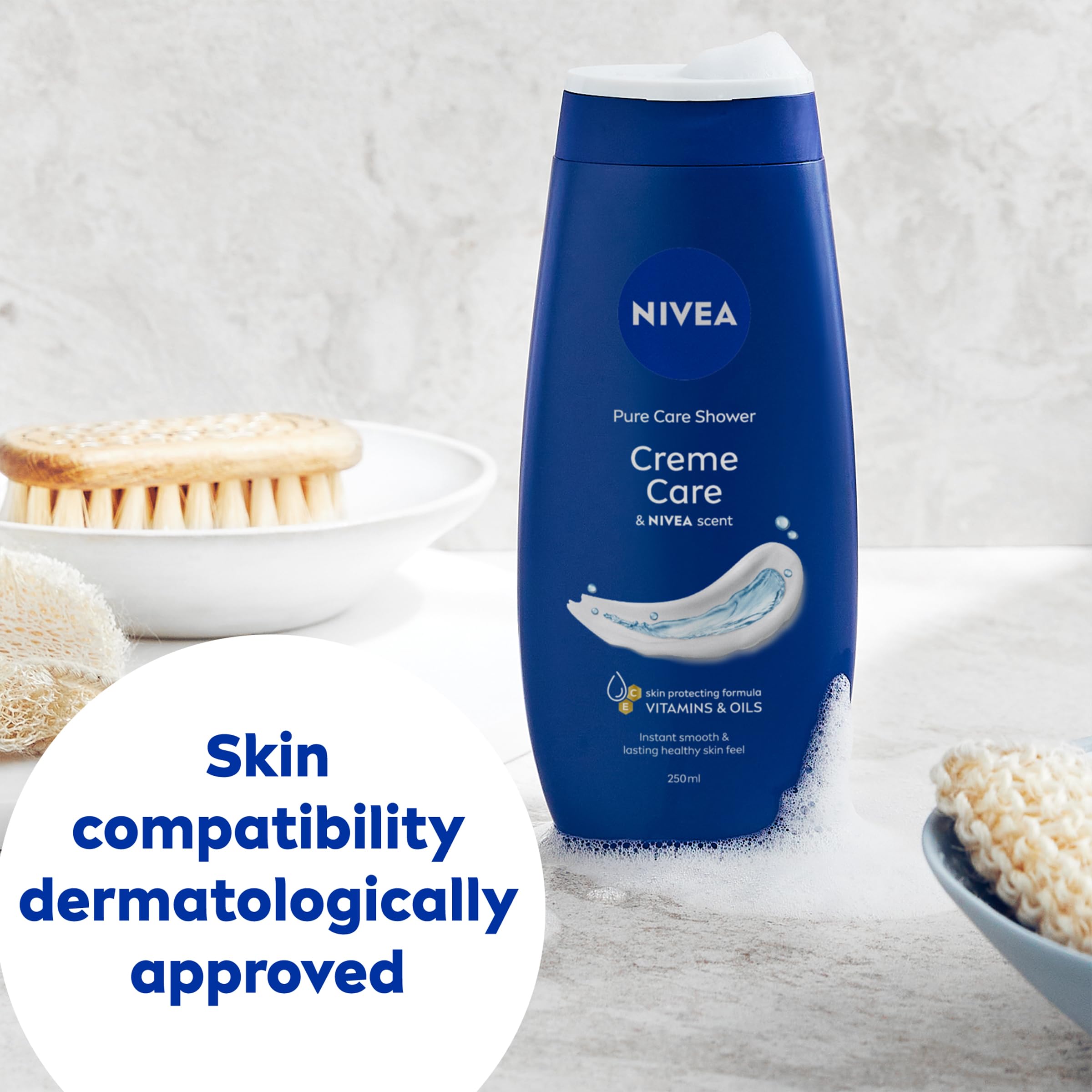 NIVEA Crème Care Shower Cream Body Wash with Vitamin C, E, and Precious Oils (250 ml) 8