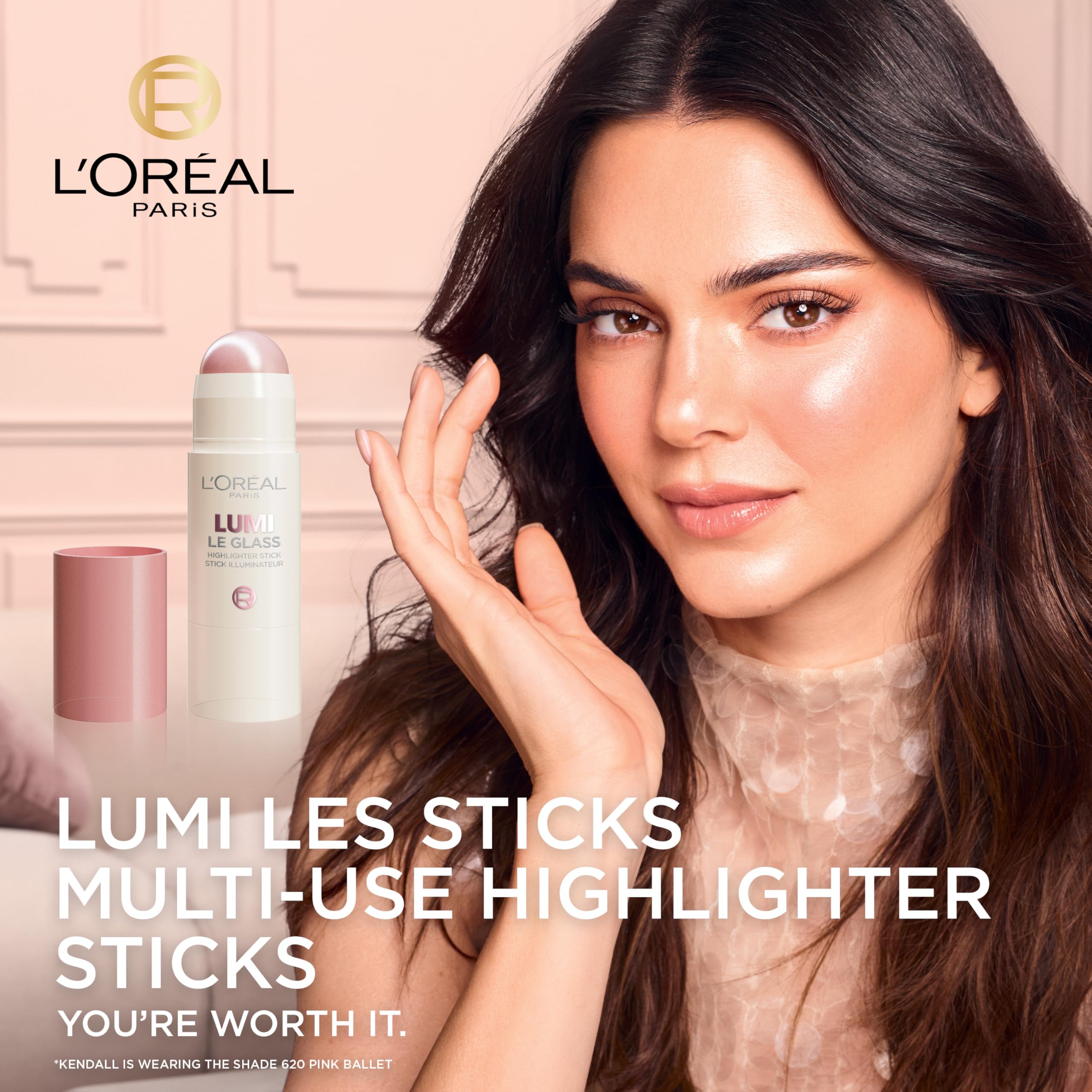L'Oréal Paris Lumi Le Glass Stick Highlighter, 620 Pink Ballet, Radiant Satin Finish 8