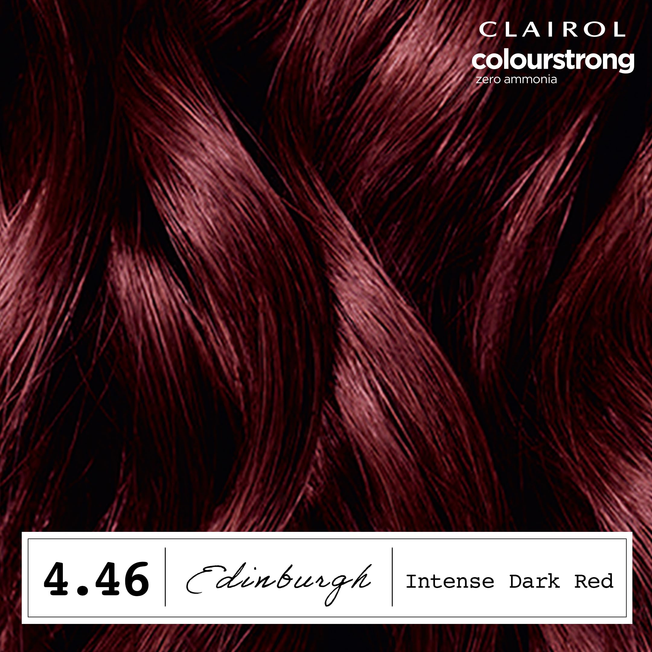Clairol Colour Strong Permanent Hair Dye - 4.46 Intense Dark Red with AHA 4
