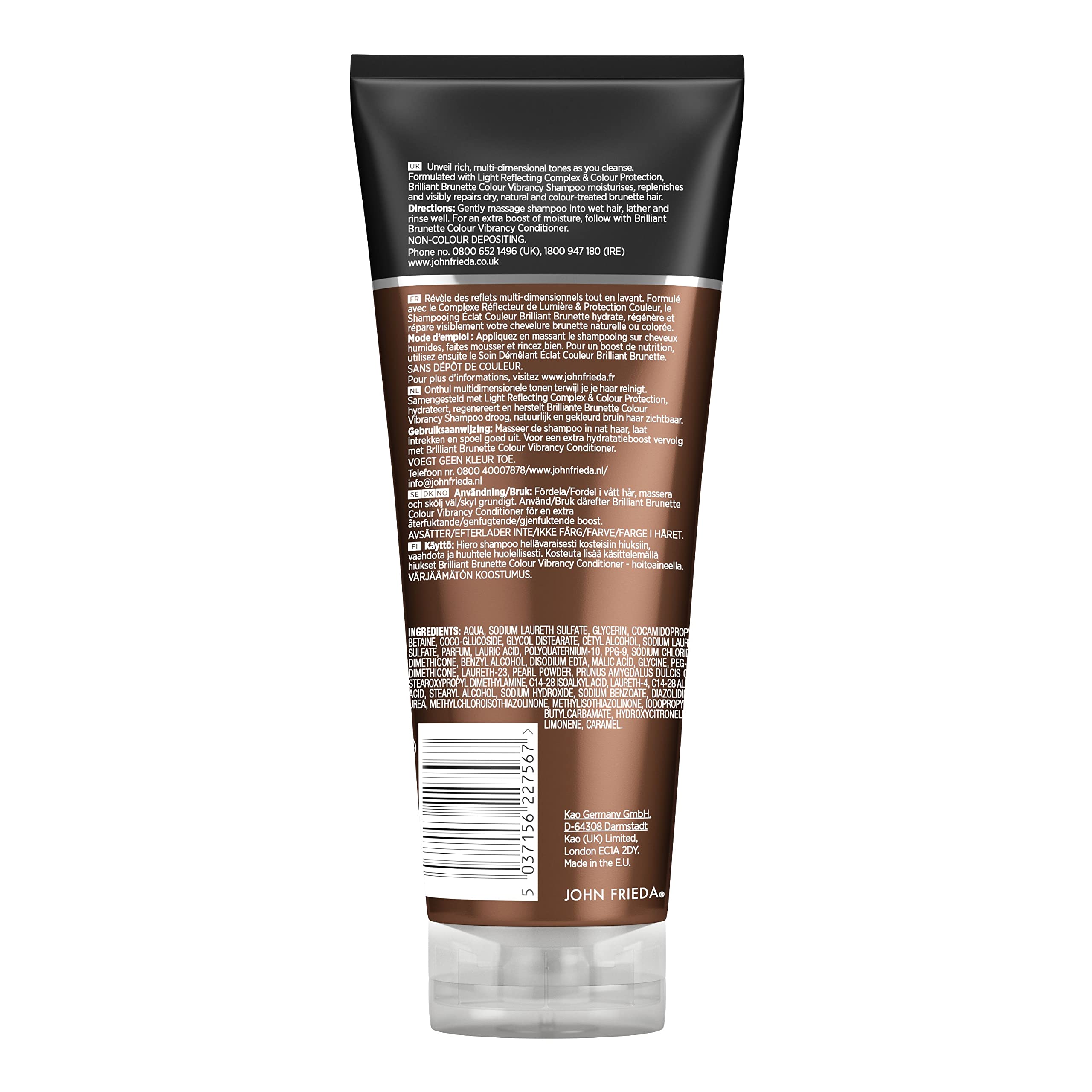 John Frieda Brilliant Brunette Colour Vibrancy Moisturising Shampoo, 250ml 2