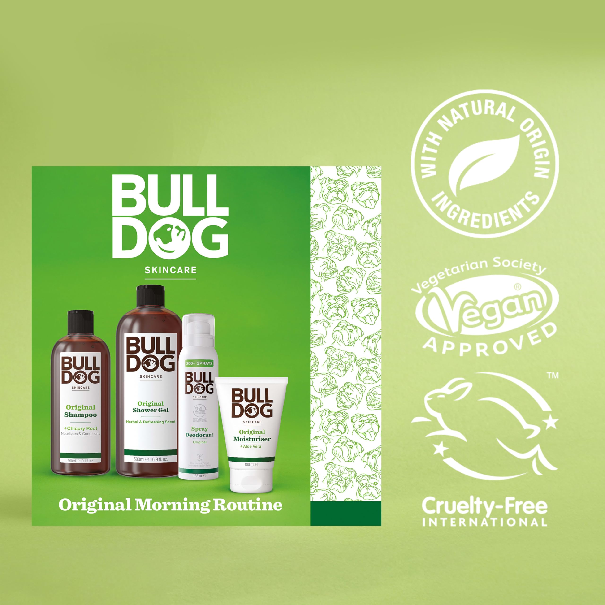 Bulldog Skincare Original Morning Routine Gift Set for Men with Shower Gel & Moisturiser 6