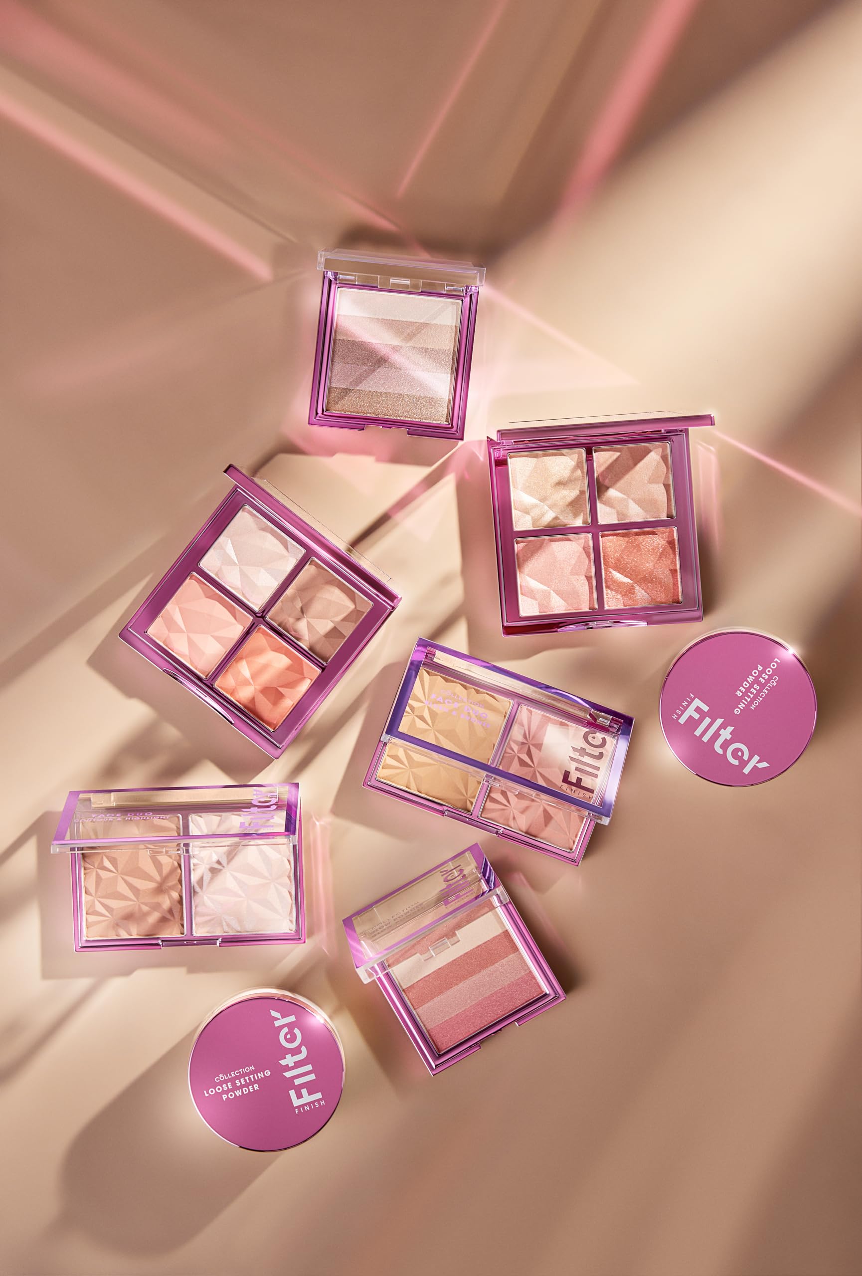 Collection Filter Finish Glow Powder Blush and Highlighter Kit with Five Shades 5