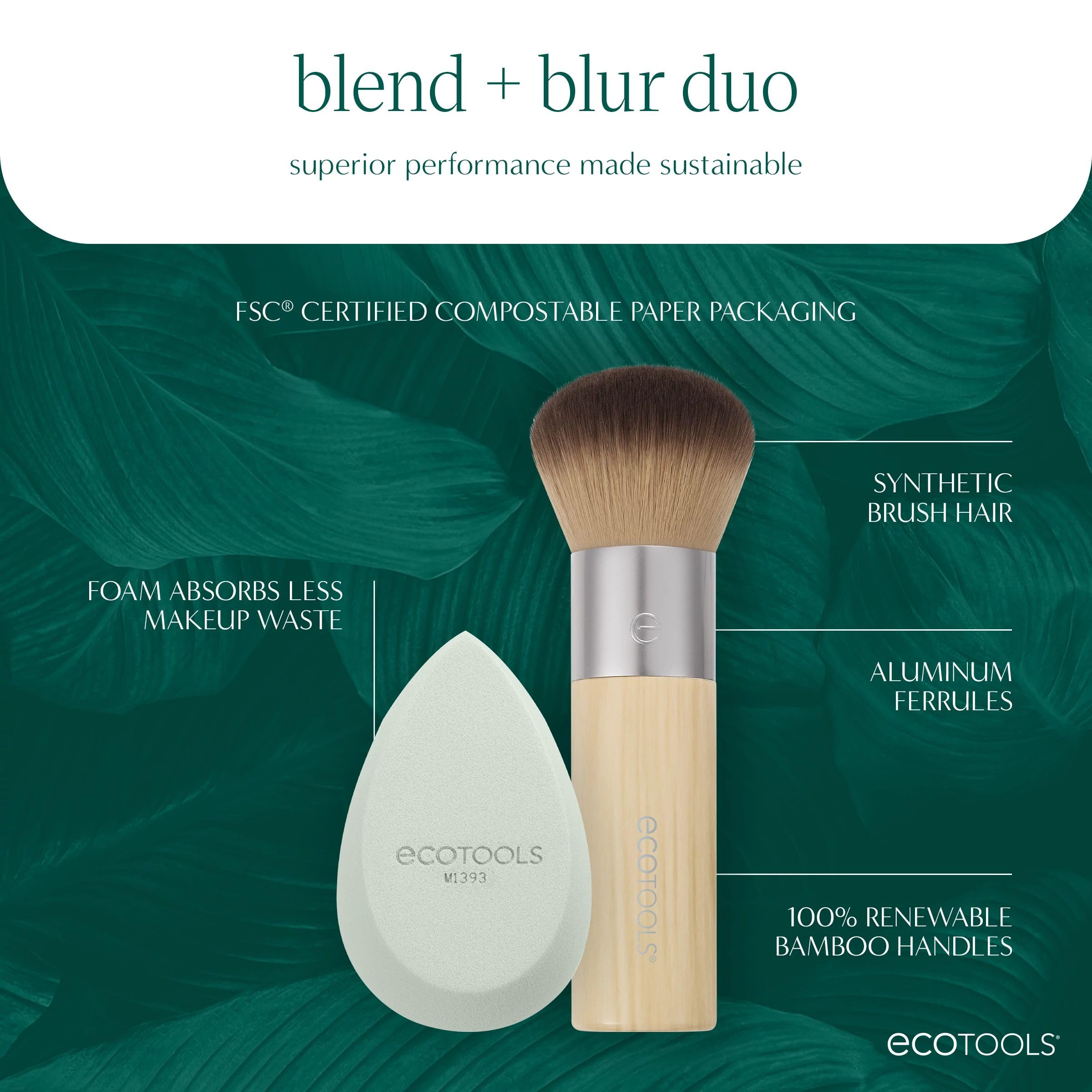 EcoTools Blend + Blur Makeup Brush and Blurring Blender Sponge Duo 5