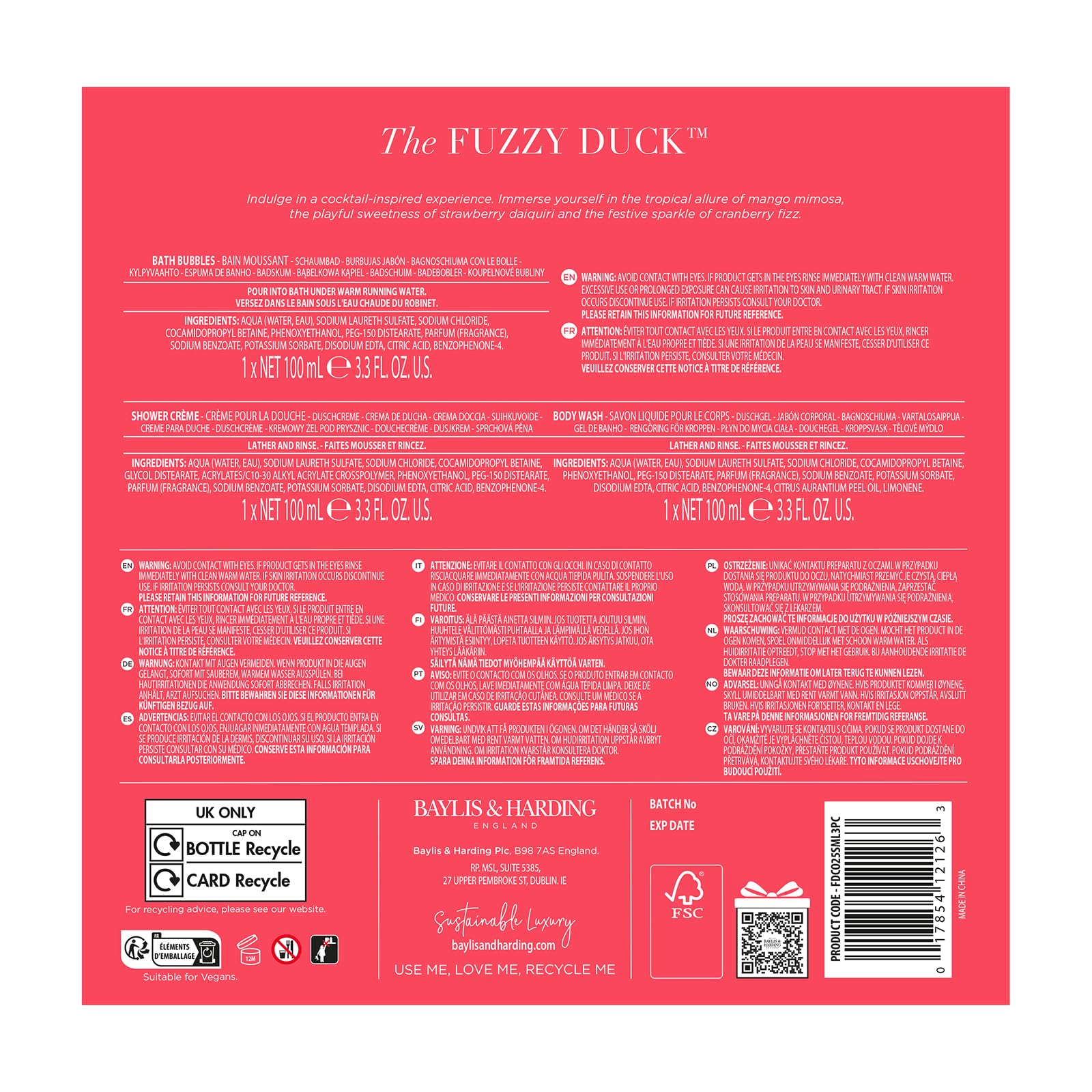 Baylis &amp; Harding The Fuzzy Duck Cocktails – Luxuriöses Mini-Verwöhnset für die Dusche (1 Stück) – Vegan 7