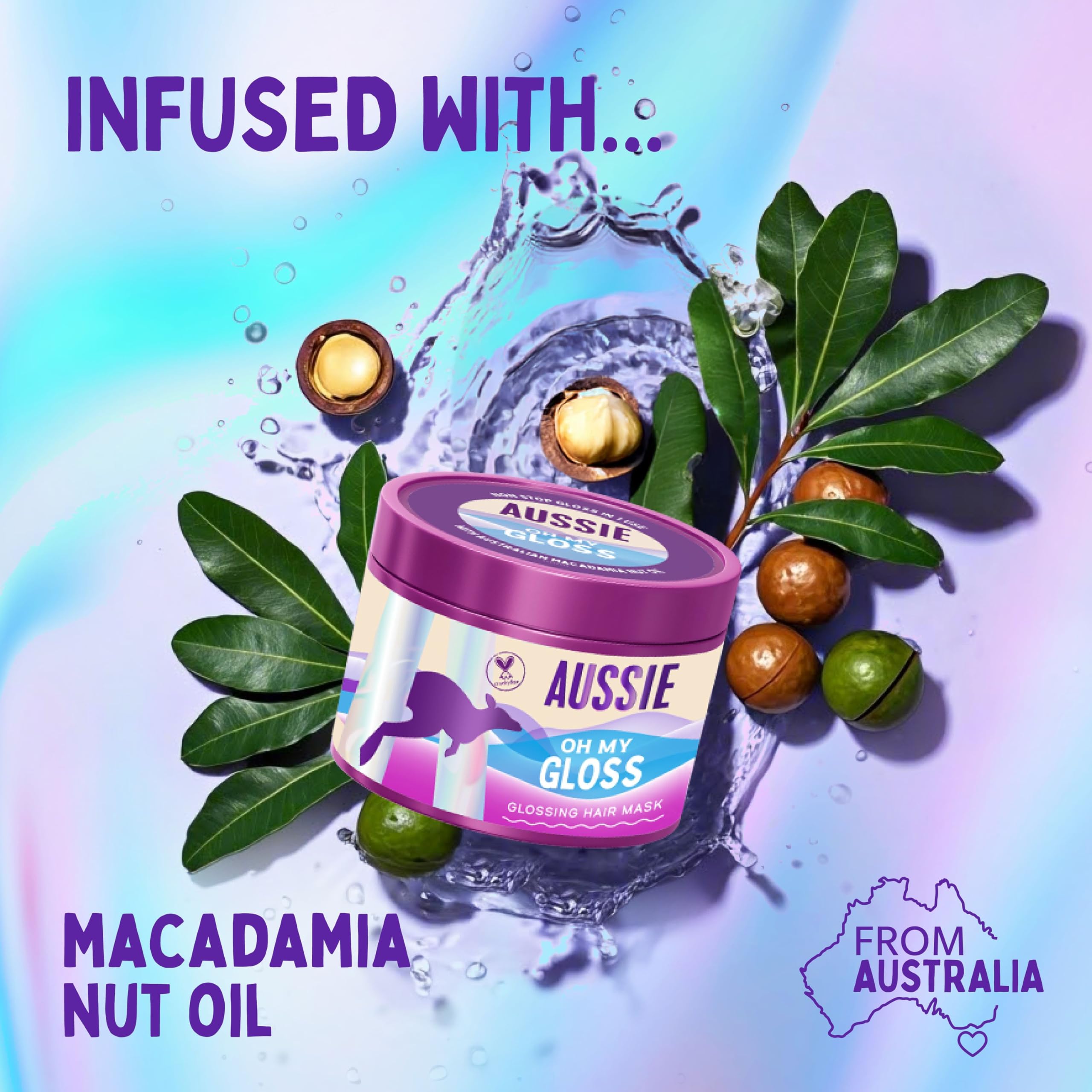 Aussie Oh My Gloss Glanz-Haarmaske 500ml - Intensive Pflege mit Macadamia-Nussöl 4
