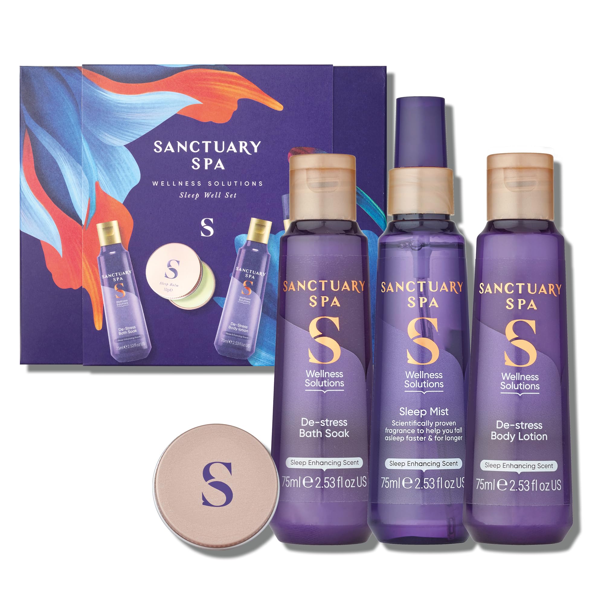 Sanctuary Spa Sleep Well Gift Set with Sleep Mist, Balm, Lotion & Bath Soak