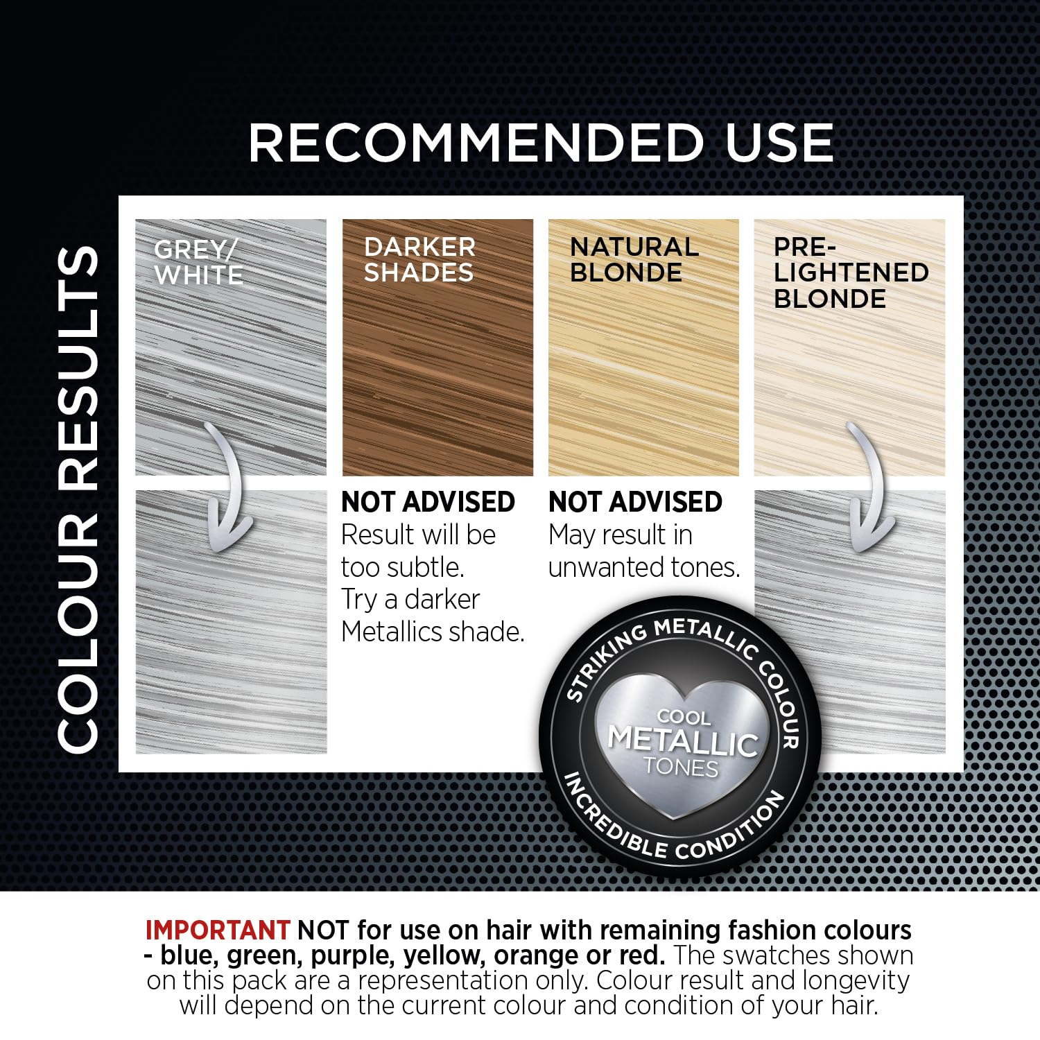 Colour Freedom Metallic Silberblond Permanente Haarfarbe mit PurePlex. Ultraglänzende, pflegende Haarfarbe. 100 % Grauabdeckung. Von Knight &amp; Wilson. 5