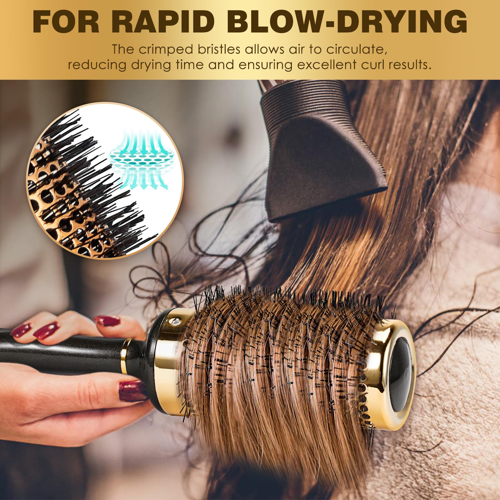 SHINLEA 53MM Round Hair Brush for Blow Drying, Volumizing, and Creating Big Waves 4