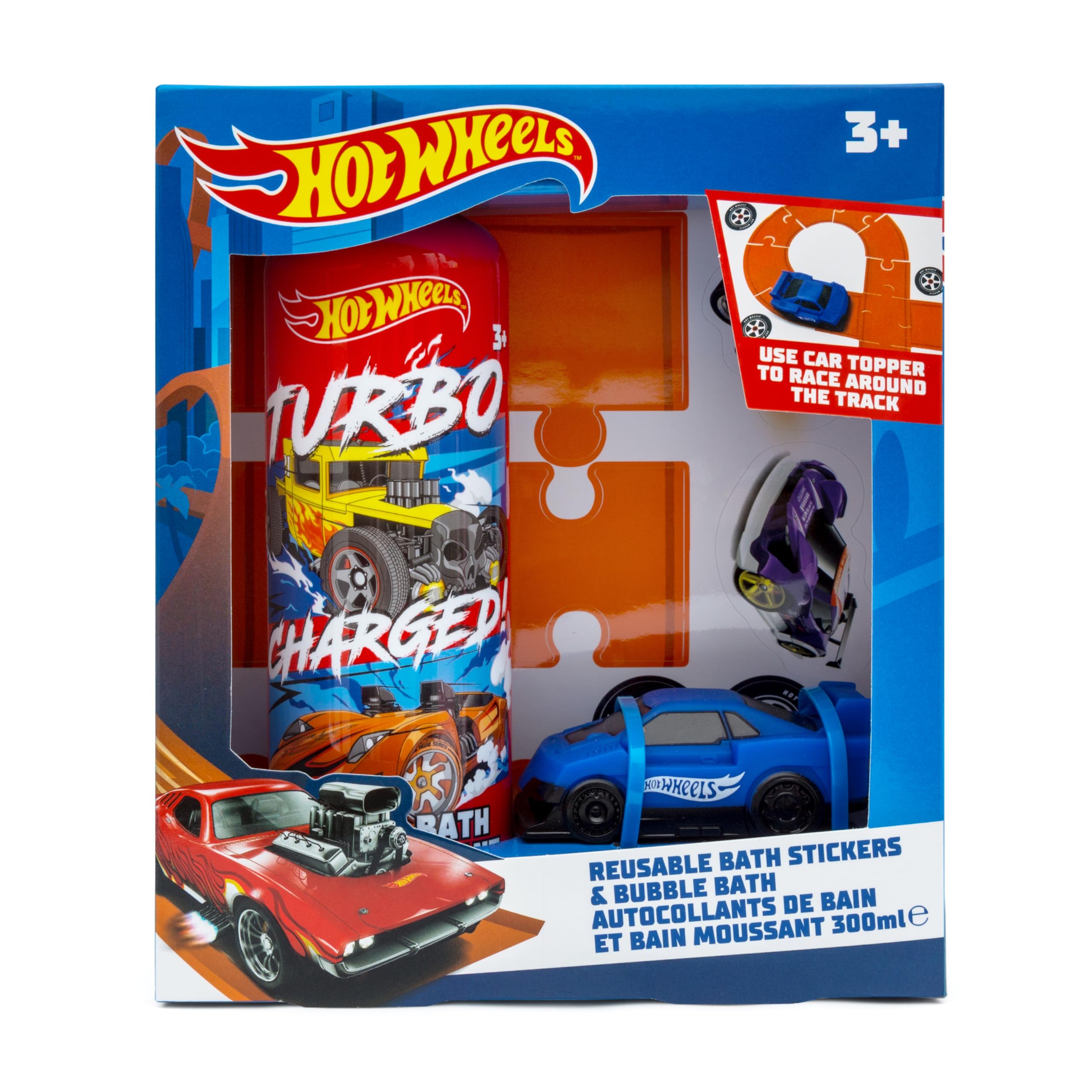 Hot Wheels Children's Bath Sticker & Bubble Bath Set with Toy Car