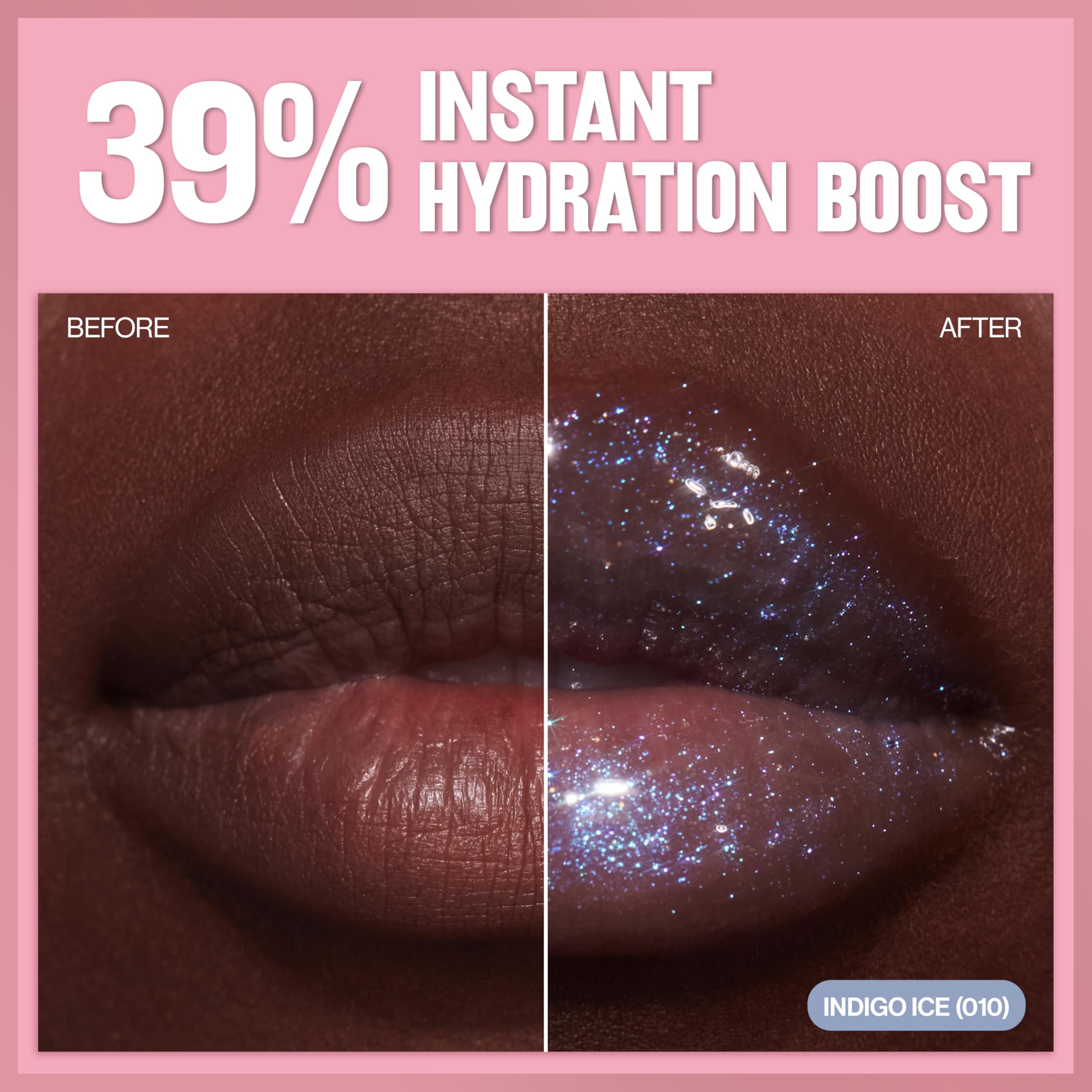 Revlon Super Lustrous Glimmer Gloss – Feuchtigkeitsspendender und aufpolsternder Lipgloss mit pflanzlichem Glitzer, 3D-Schimmer, 39 % mehr Feuchtigkeit und extra großem Applikator, Lavendel-Duft 4