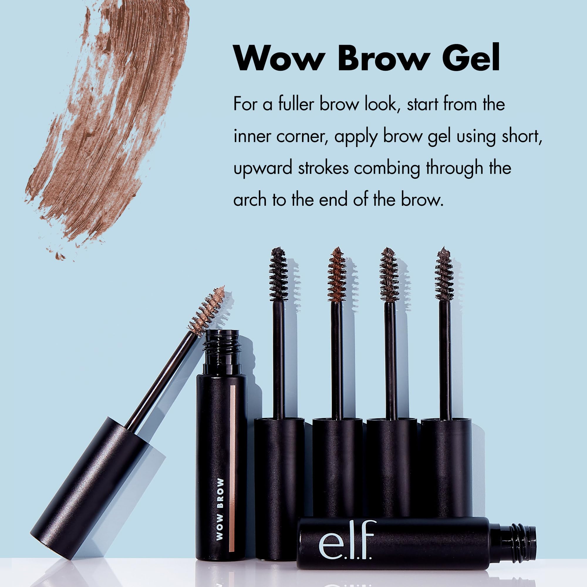 e.l.f. Wow Brow Gel - Volumizing, Buildable Wax-Gel Hybrid for Fuller Brows
