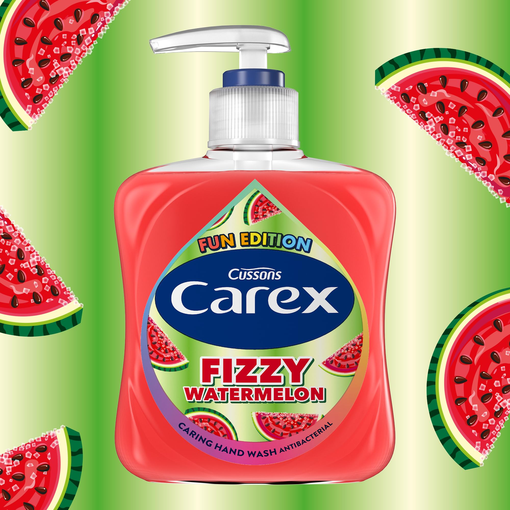 CAREX Fun Edition Fizzy Watermelon Antibacterial Hand Wash, 6 x 250ml Multipack 4