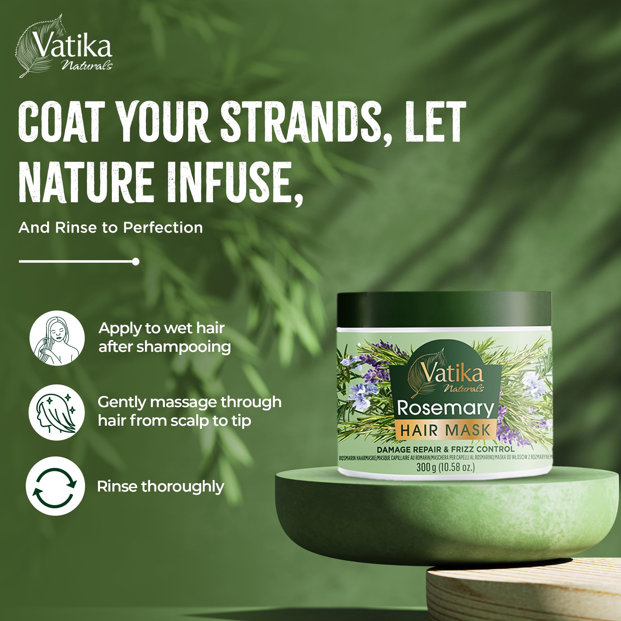 Vatika Natural Rosemary Deep Nourishment Hair Mask for Dry & Sensitive Scalps, 300 ml 5