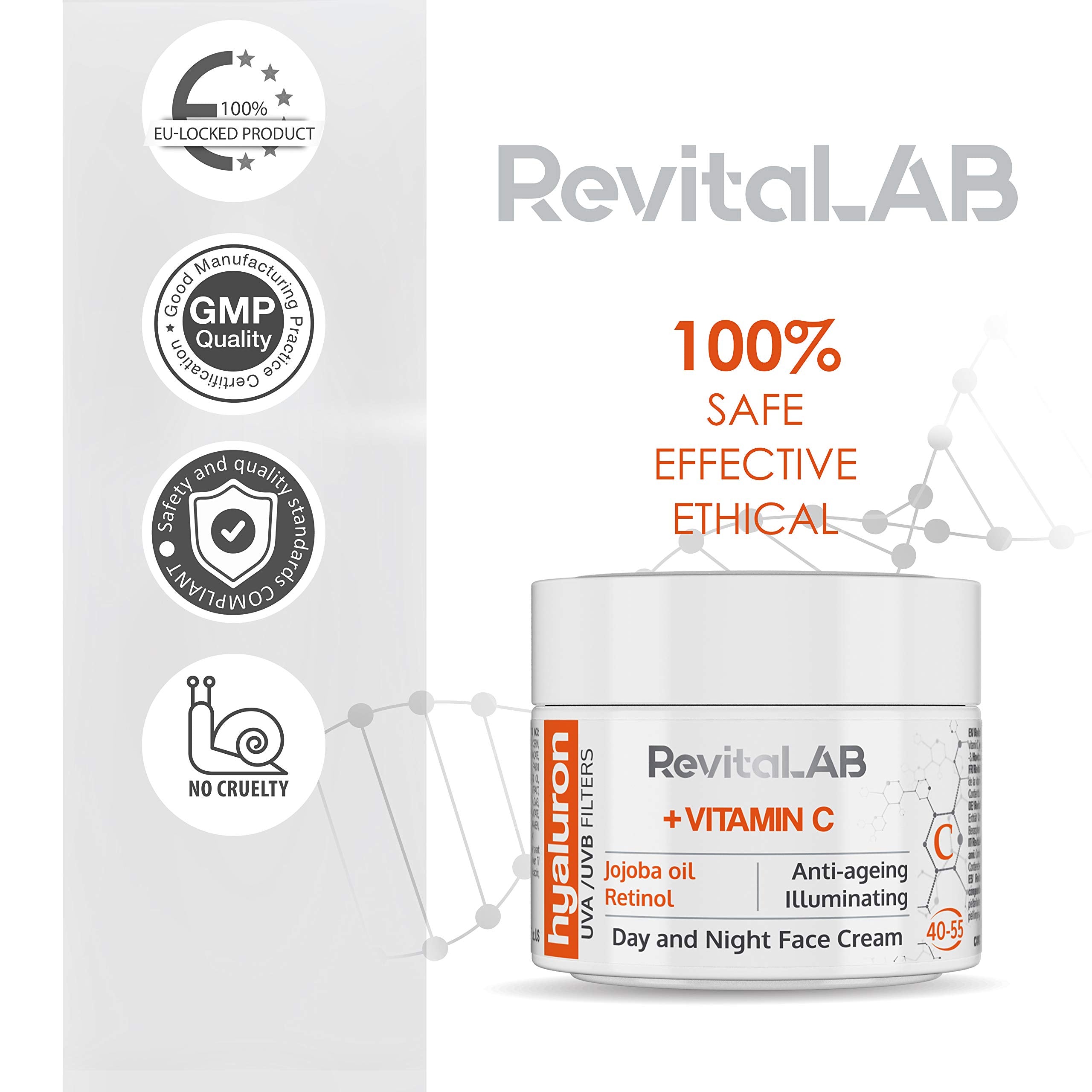 RevitaLAB Hyaluron Anti-Ageing Day and Night Cream with Vitamins and Shea Butter 5