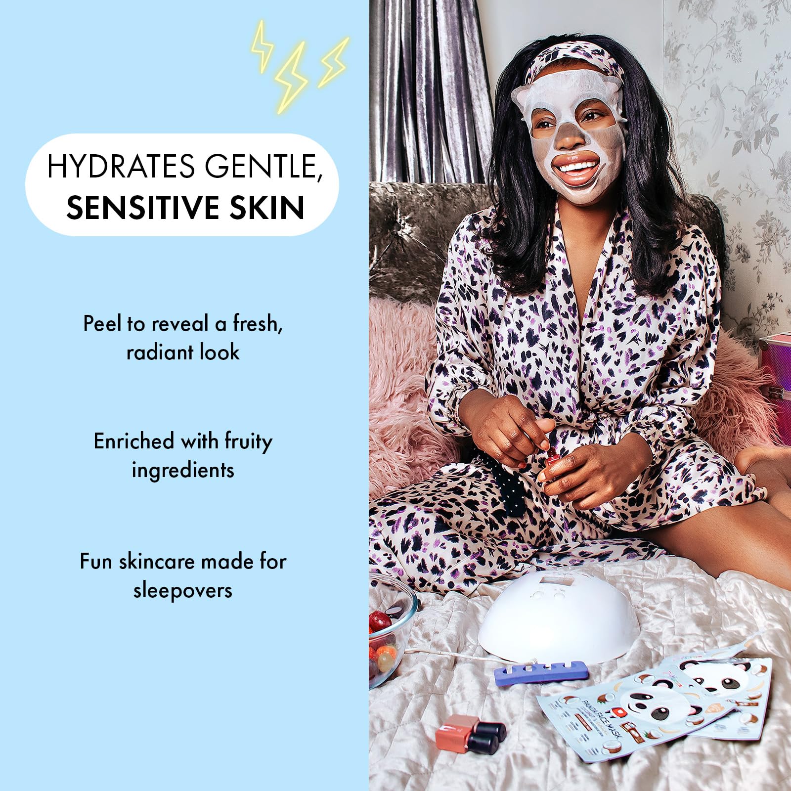 FACE FOOD 7th Heaven Panda Sheet Mask with Coconut & Banana for Hydration 3