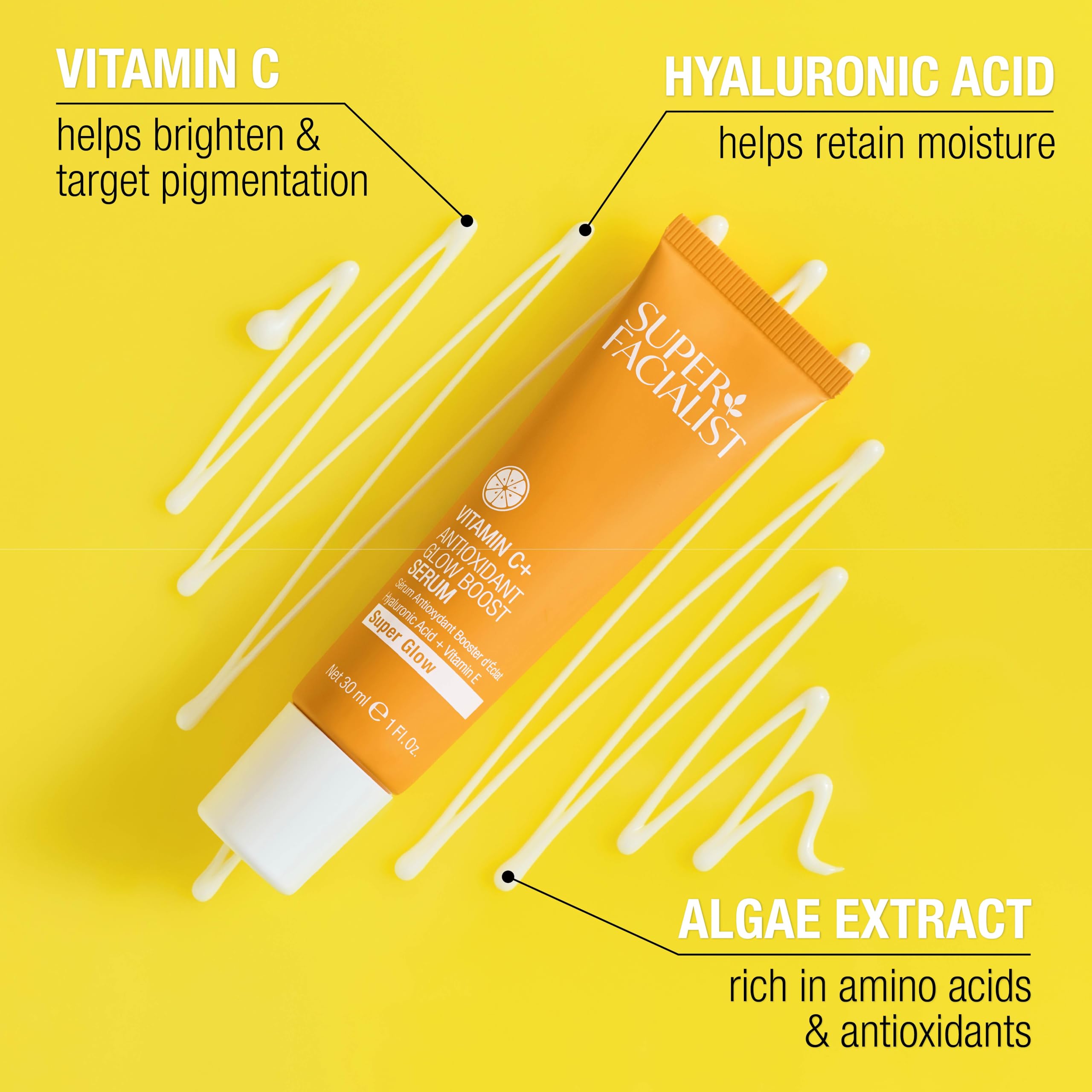 Super Facialist Vitamin C + Glow Boost Skin Serum, Oil Free, Vegan Friendly, 30ml 3