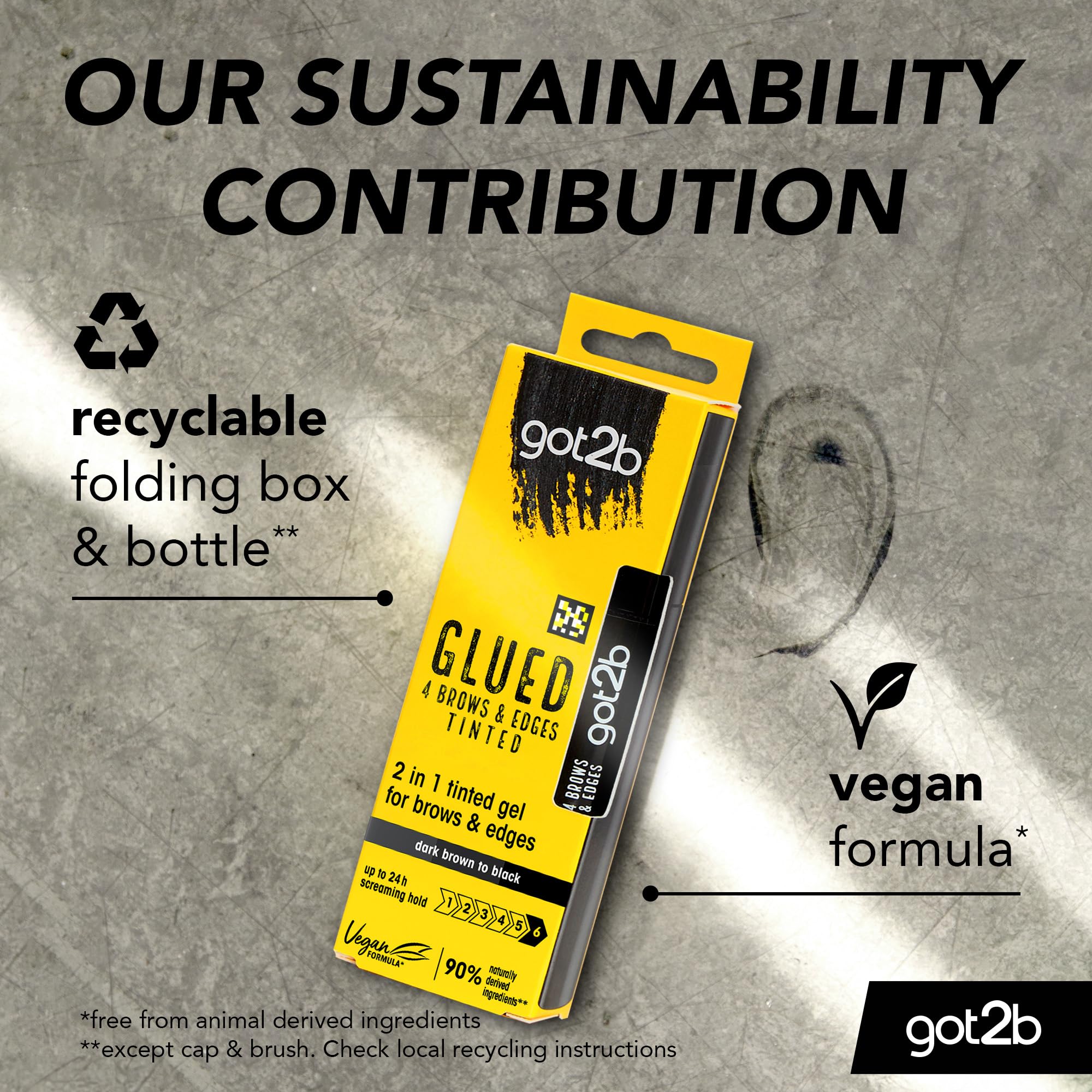 got2b Glued 4 Brows & Edges Tinted Gel 2 in 1 Buildable Colour Dark Brown to Black 16ml 7