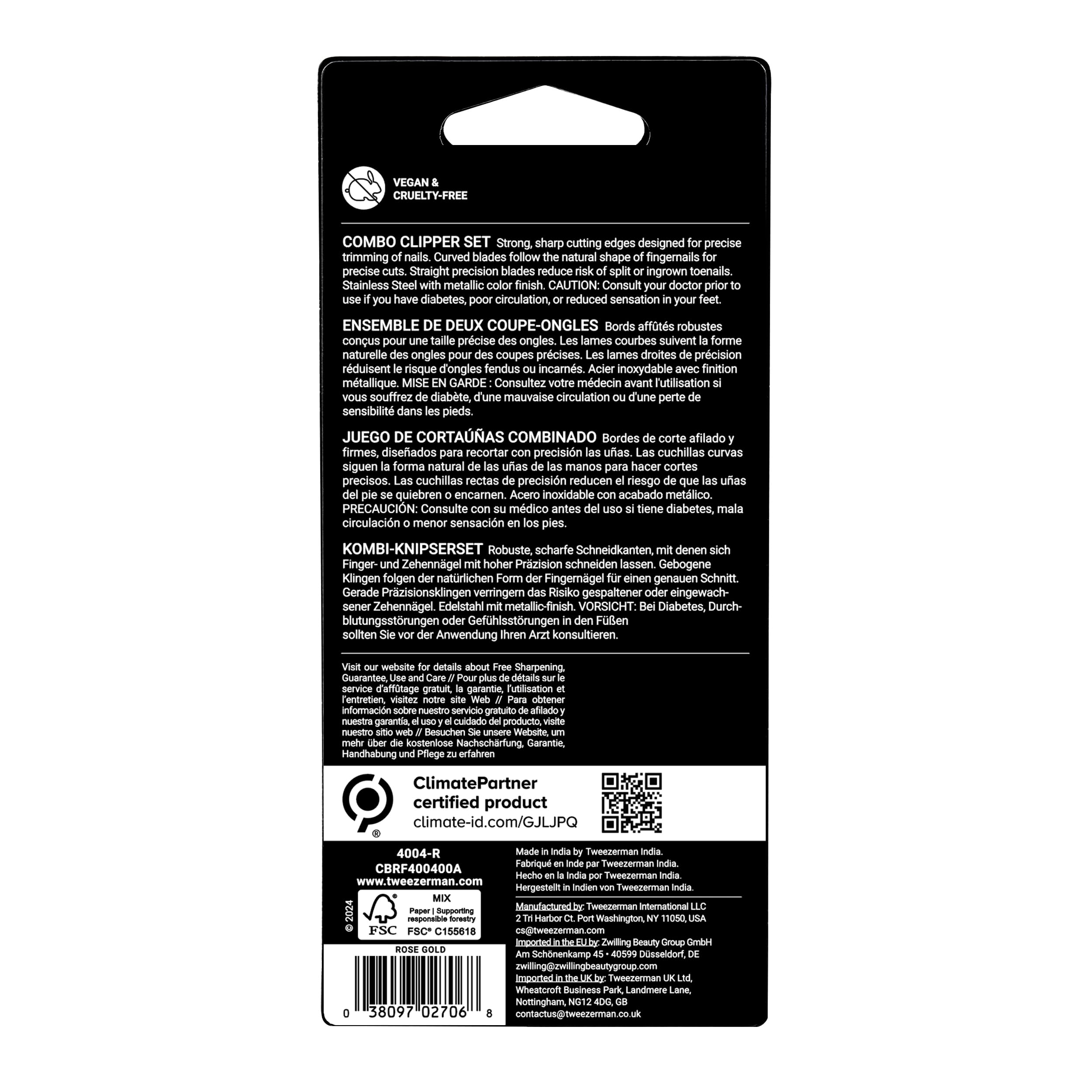 Tweezerman Rose Gold Combo Clipper Set for Fingernails and Toenails 11