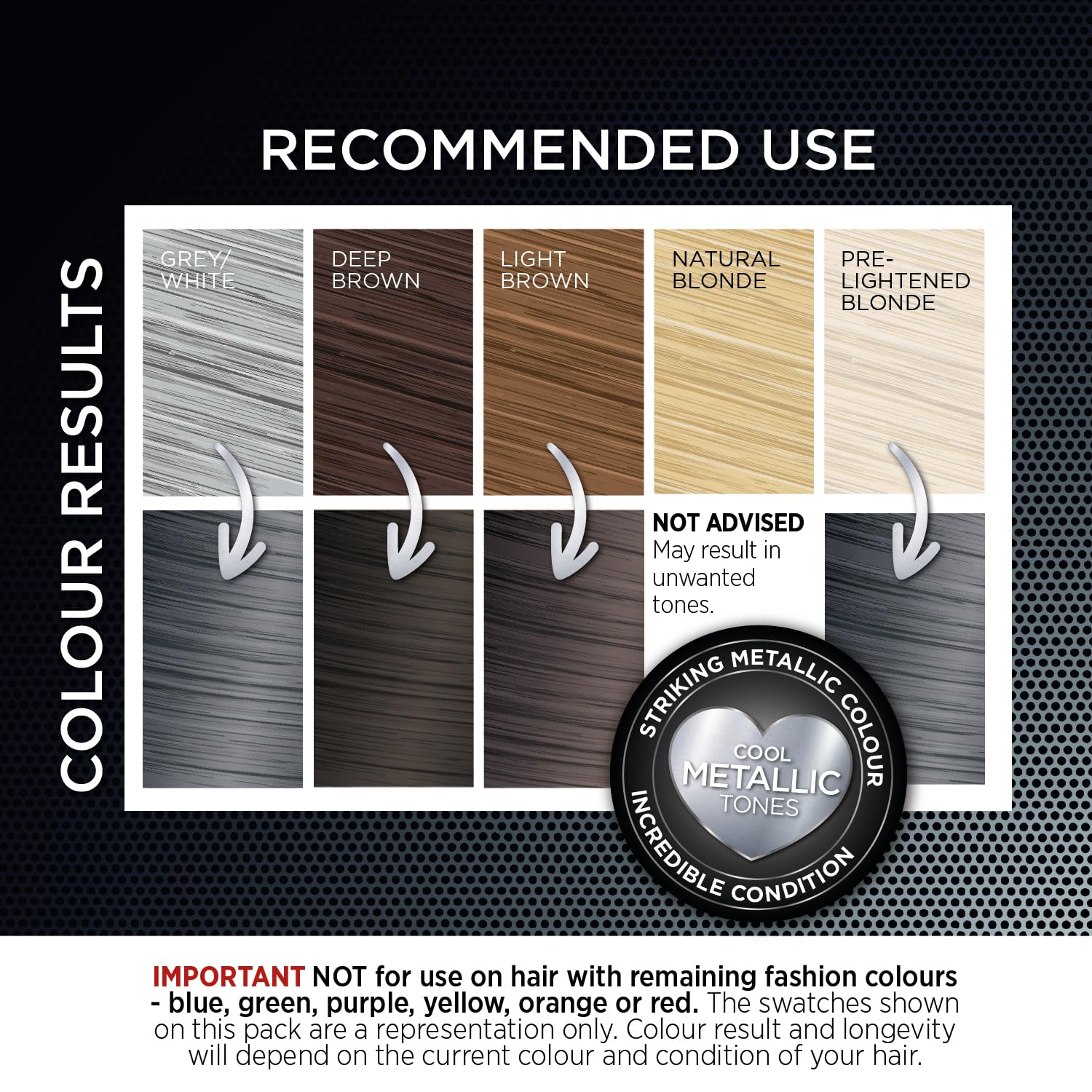 Colour Freedom Metallic Stone Grey Permanente Haarfarbe mit PurePlex. Ultraglänzende, pflegende Haarfarbe. 100 % Grauabdeckung. Von Knight &amp; Wilson. 5