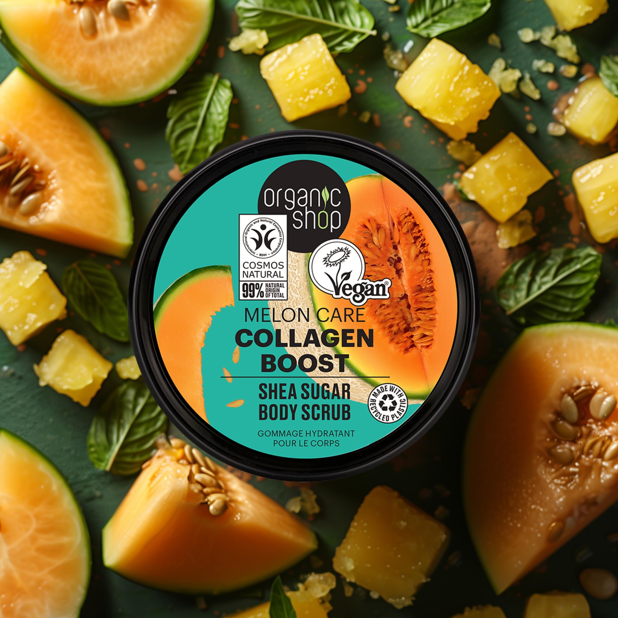 Organic Shop Collagen Boost Melon Care Body Scrub with Shea Butter - 250ml 4