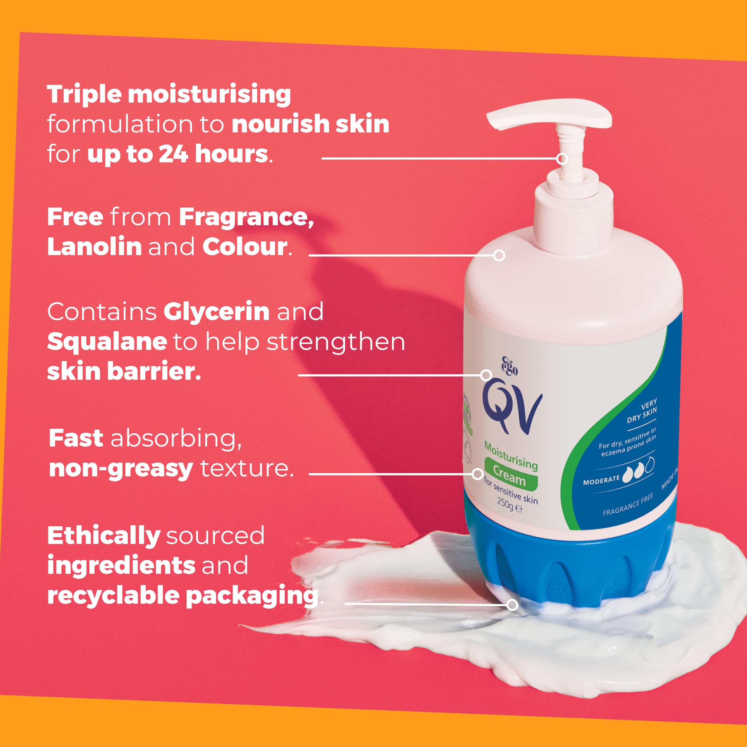 QV Cream with Glycerin 10% Rich Protective Moisturiser for Dry & Sensitive Skin 250g 5