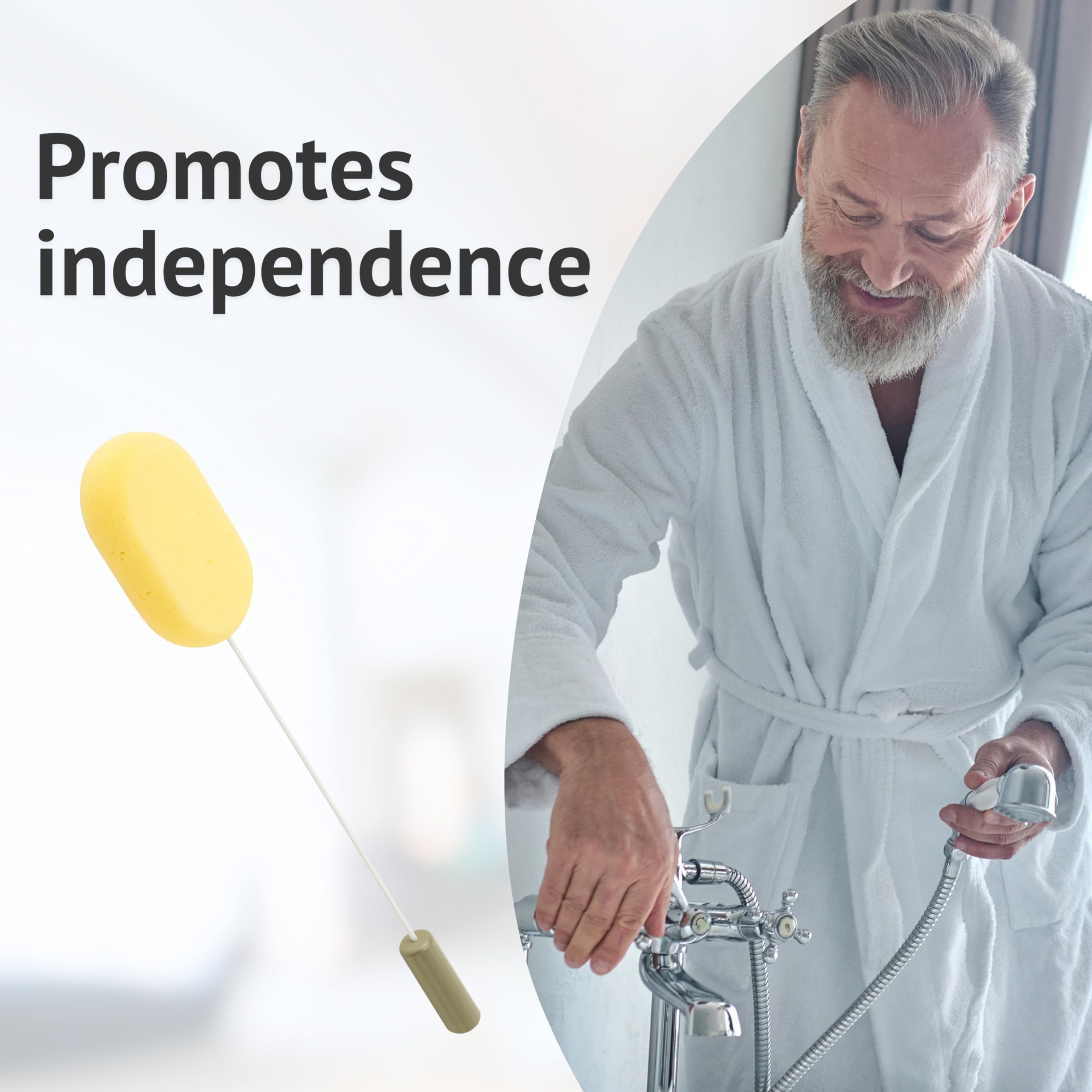 Homecraft Long Handled Bendable Shower Sponge with Flexible Handle for Mobility Assistance 7