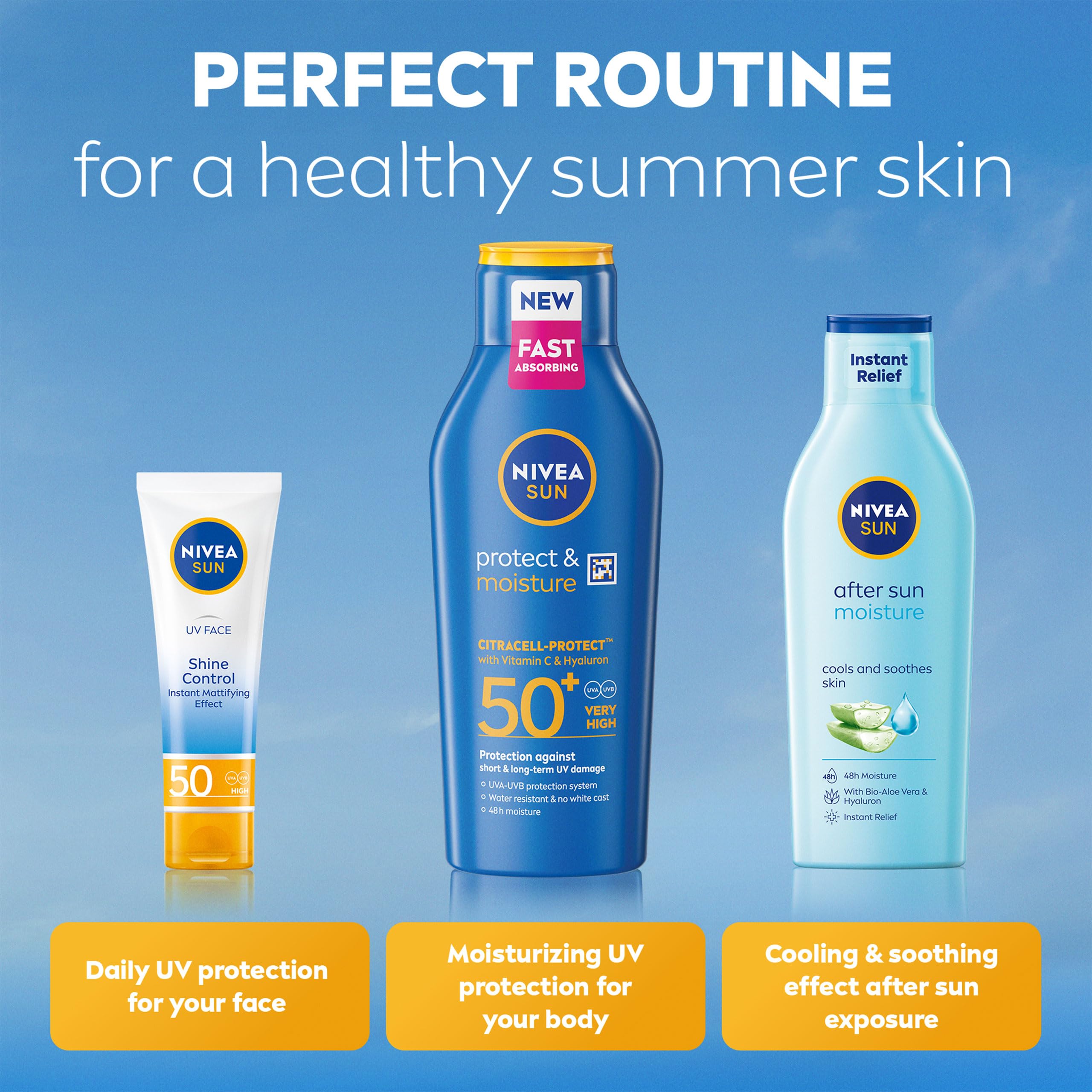 NIVEA SUN Protect & Moisture Sun Cream Lotion SPF 50 (400 ml) - Water-Resistant 6