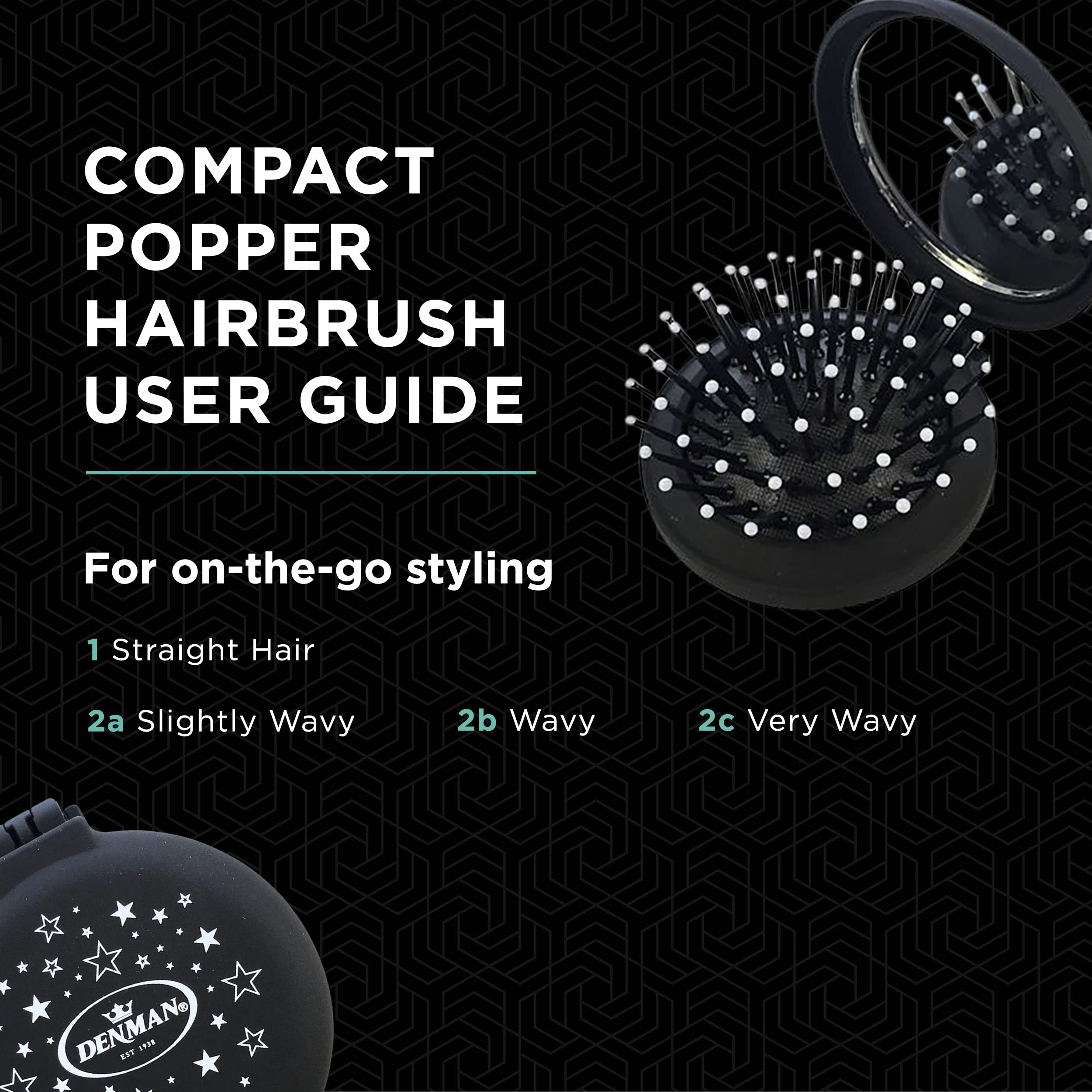 Denman D7 Compact Popper Hairbrush with Mirror - Travel Sized Styling Tool 6