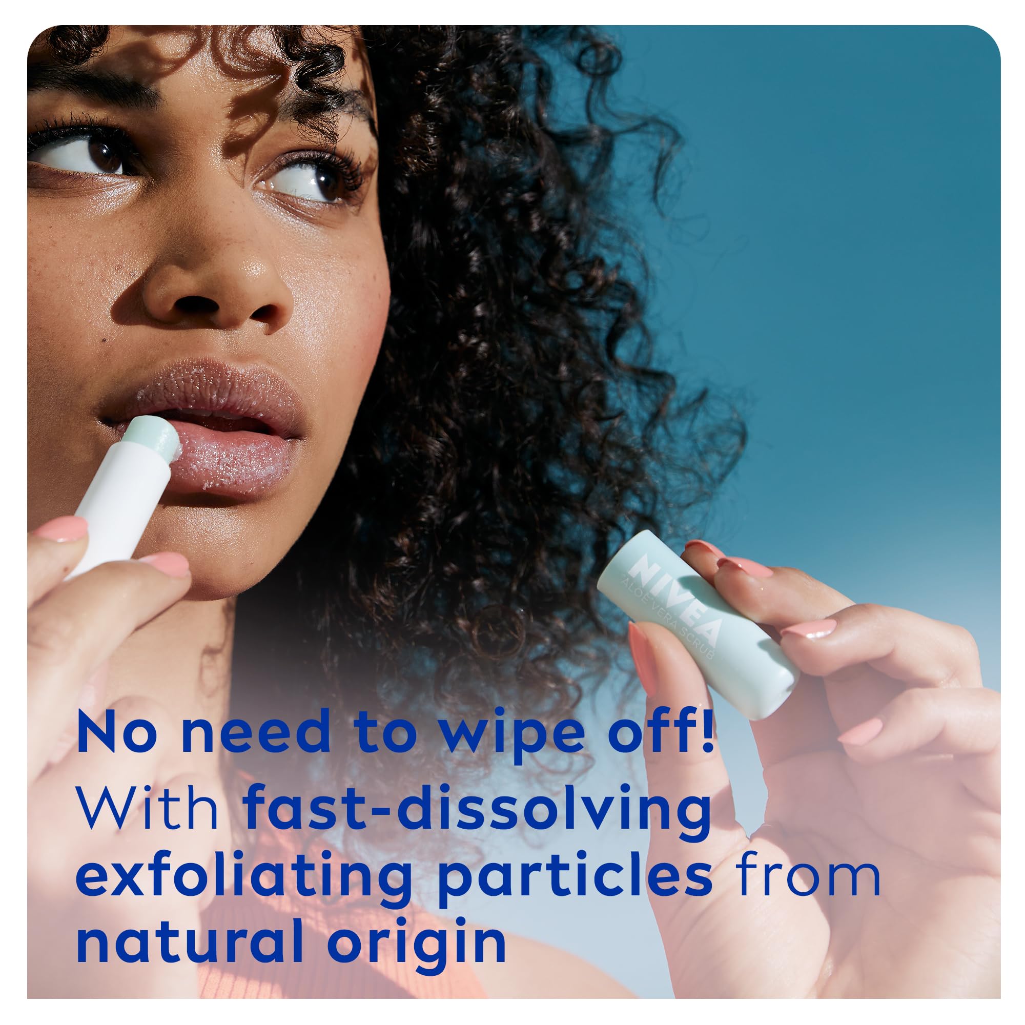 NIVEA 2in1 Aloe Vera Lip Scrub (4.8g) with Vitamin E for Deep Moisture