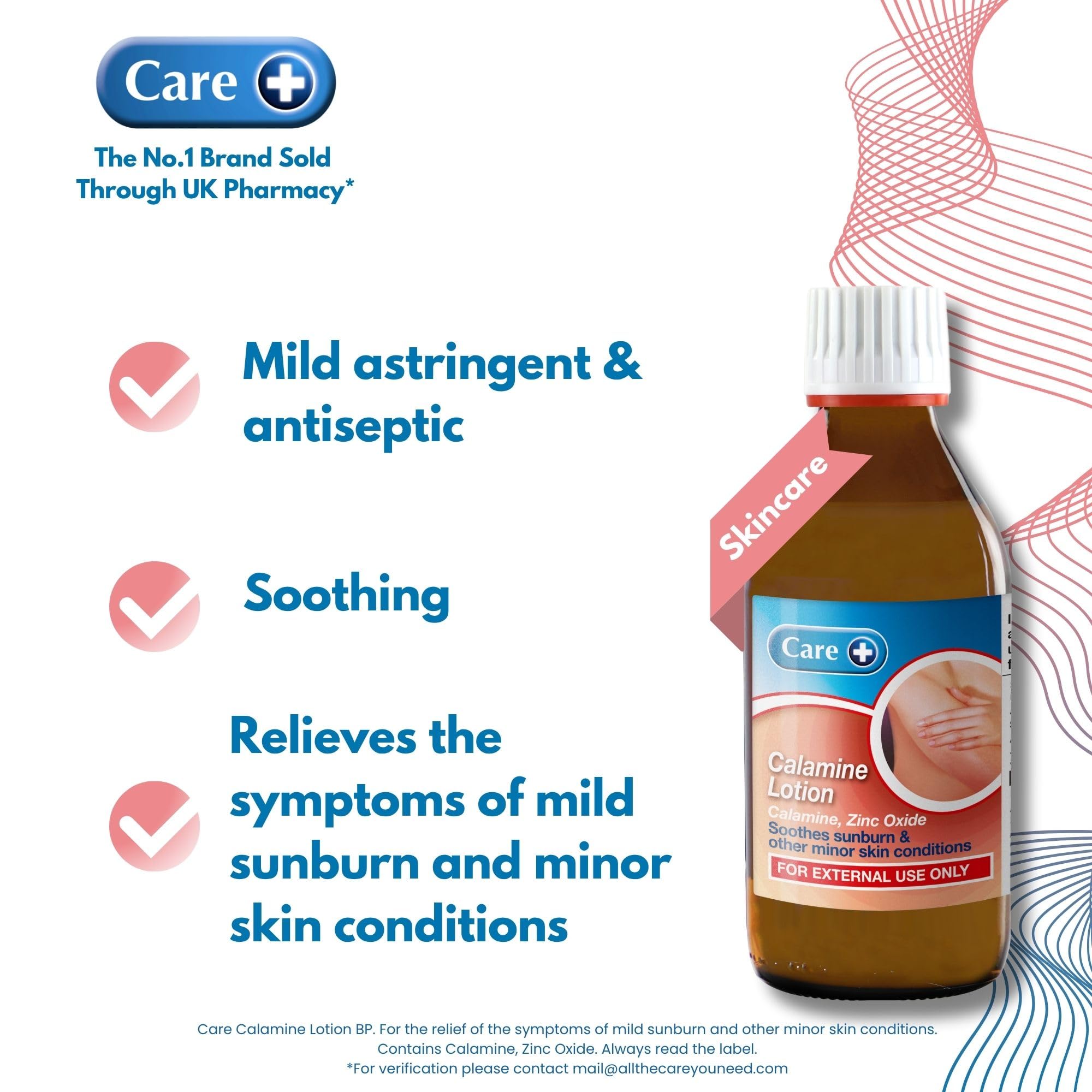 Care Calamine Lotion for Sunburn and Minor Skin Conditions Relief (200ml)