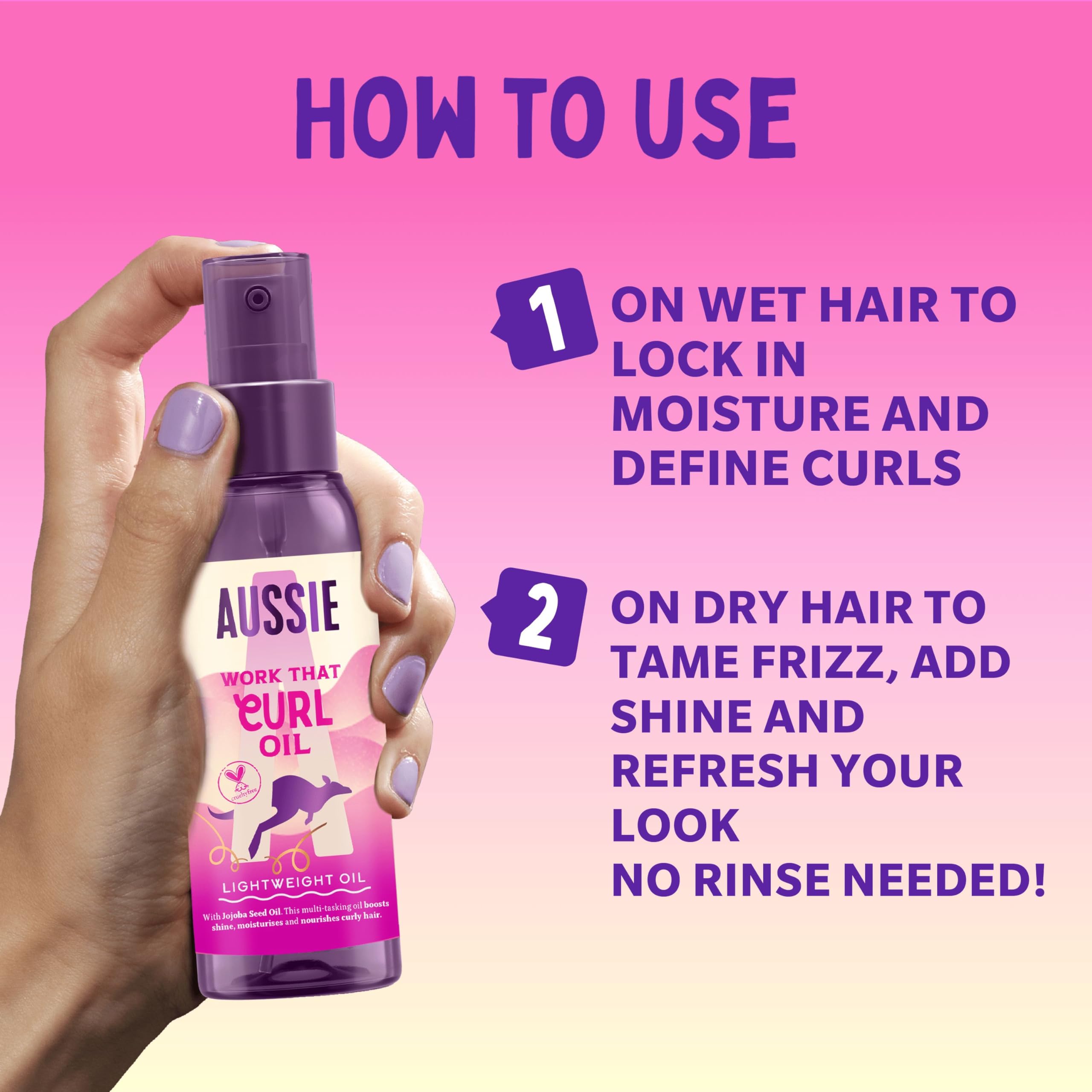 Aussie Work That Curl Lightweight Multi-Tasking Hair Serum Oil 100ml for Bouncy Curls 6