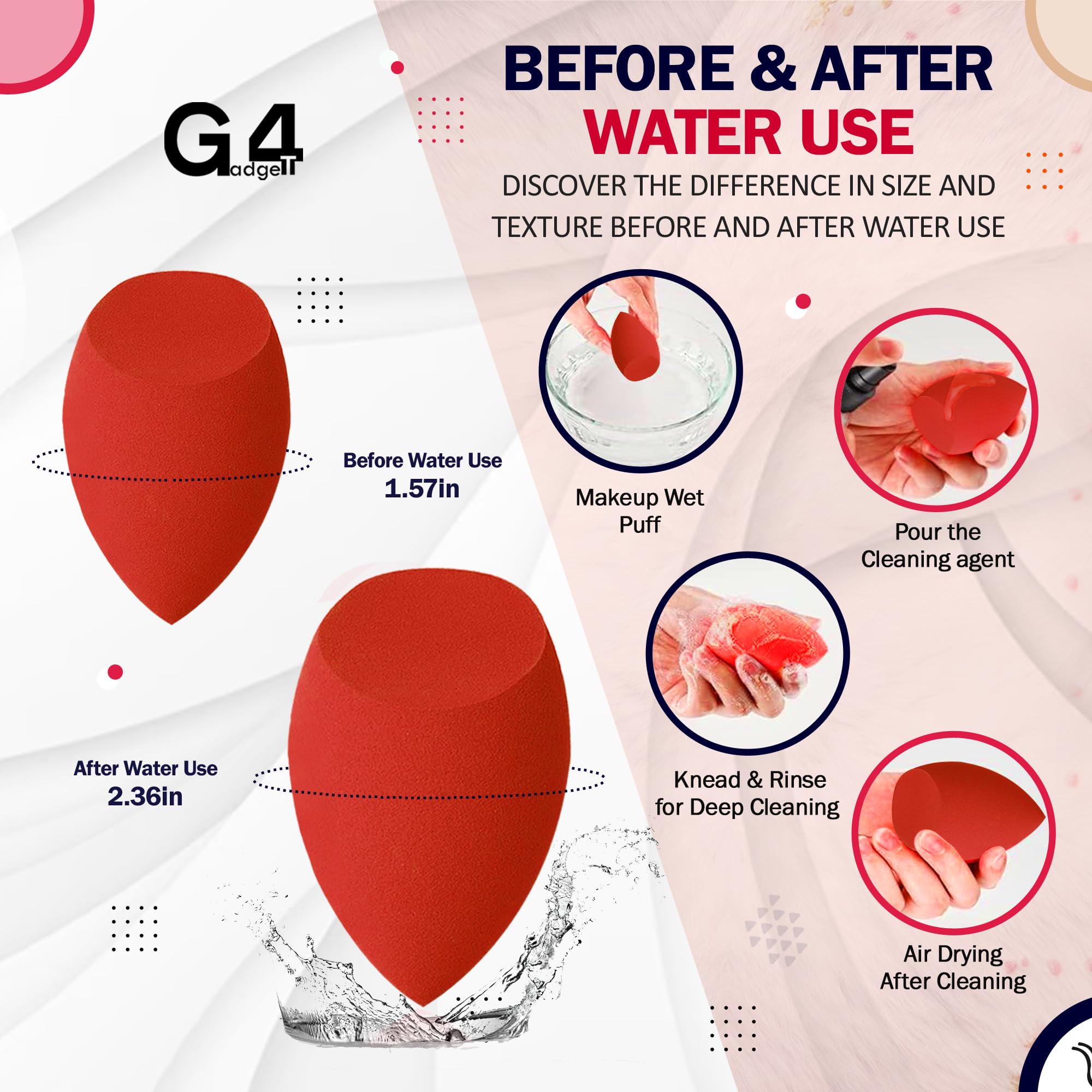 G4GADGET 12 PCS Multi-Coloured Makeup Sponges Set for Flawless Foundation Application 5