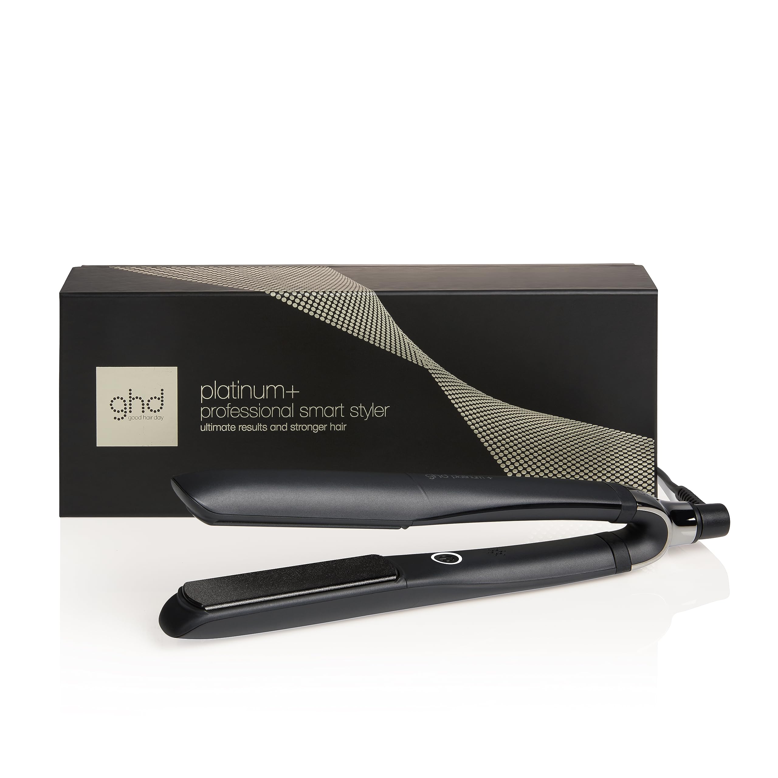 ghd Platinum+ Haarglätter &amp; Professioneller Styler in Schwarz - Mehr Stärke, Glanz &amp; Farbschutz - für alle Haartypen - (UK-Stecker)
