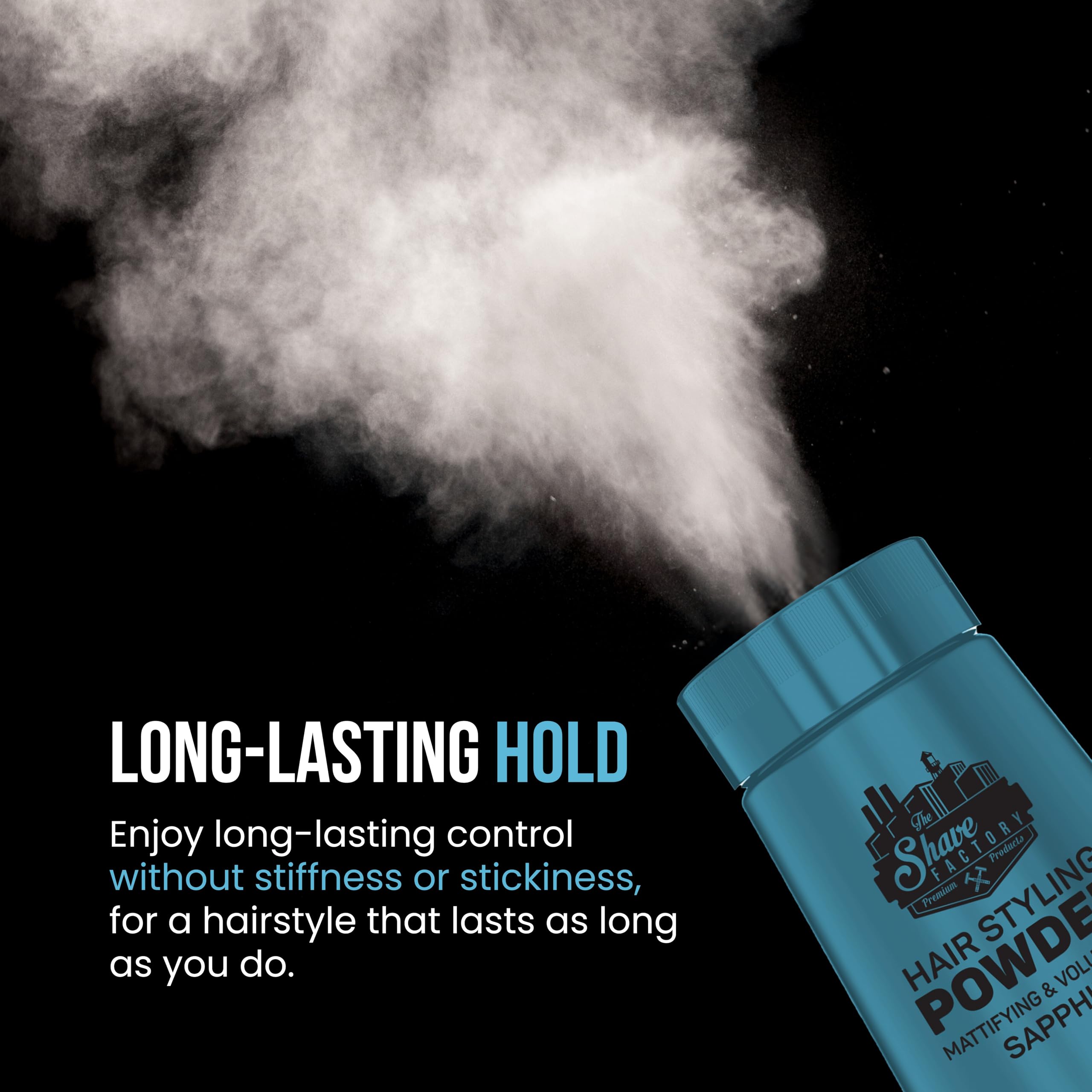 The Shave Factory Hair Styling Powder - Mattifying, Volumizing, and Texture Enhancing (20g, Sapphire) 4