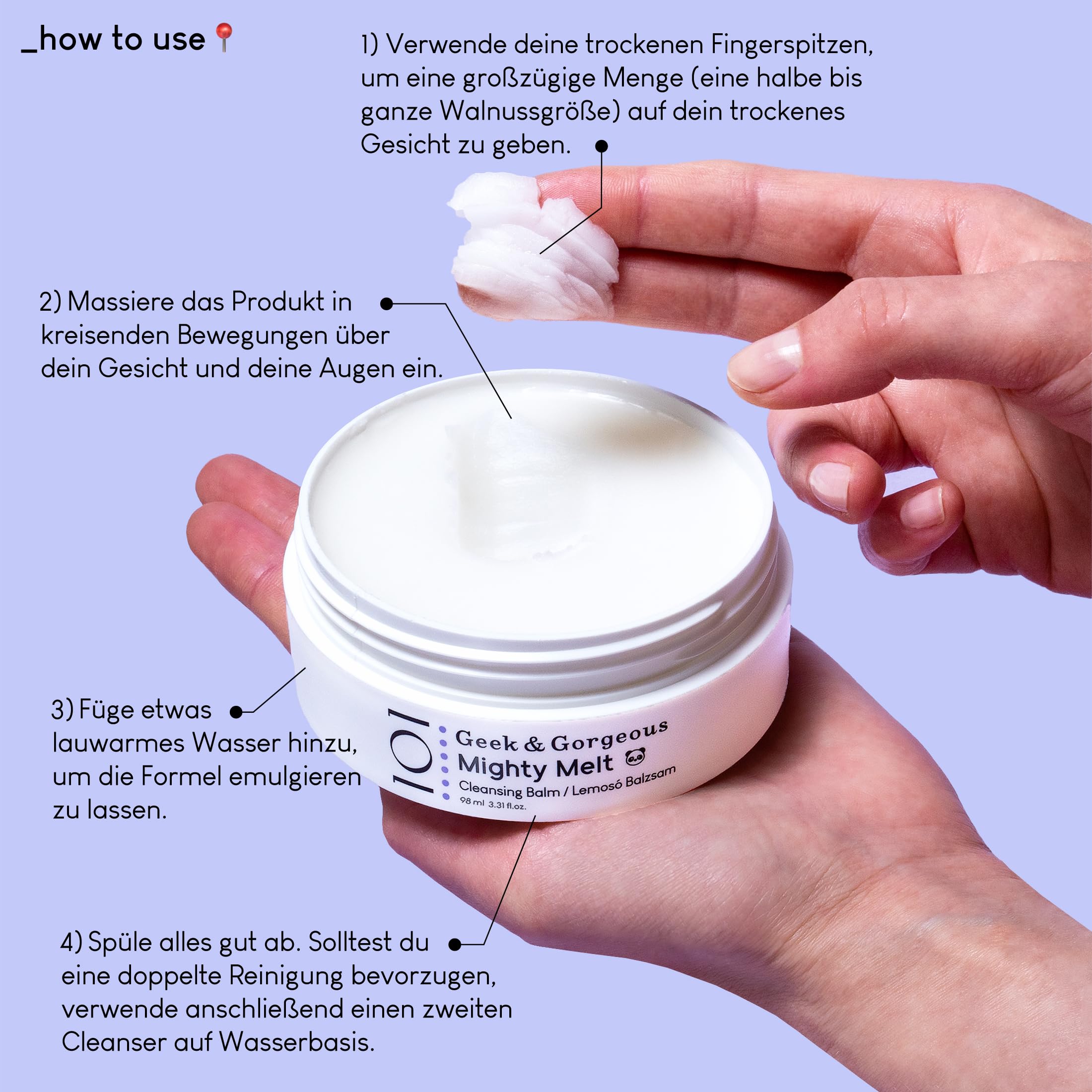 Geek & Gorgeous Mighty Melt Cleansing Balm for Waterproof Makeup and Sunscreen Removal 5