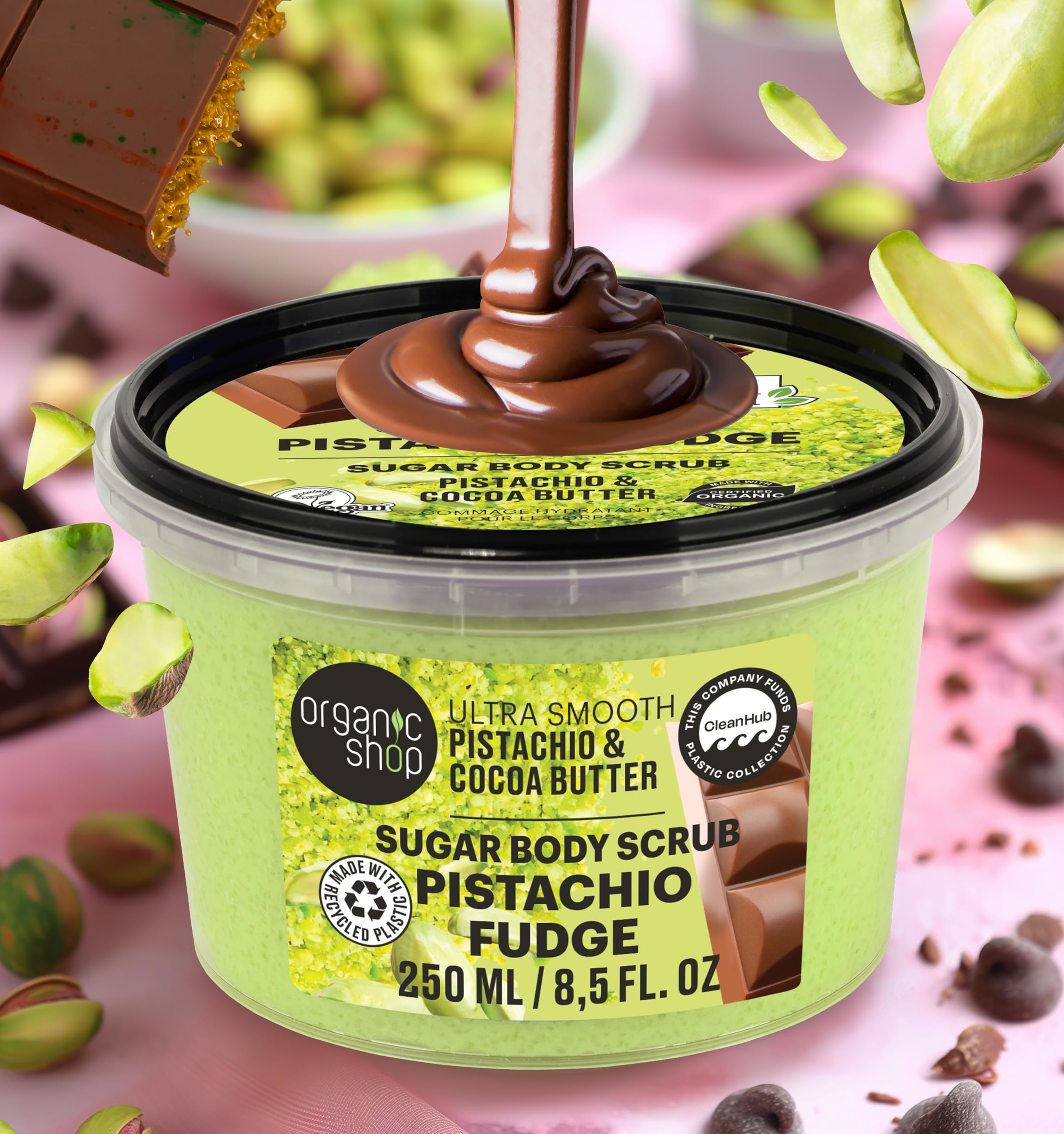Organic Shop Ultra Smooth Pistachio Fudge Body Scrub with Organic Pistachio Oil & Cocoa Butter 5