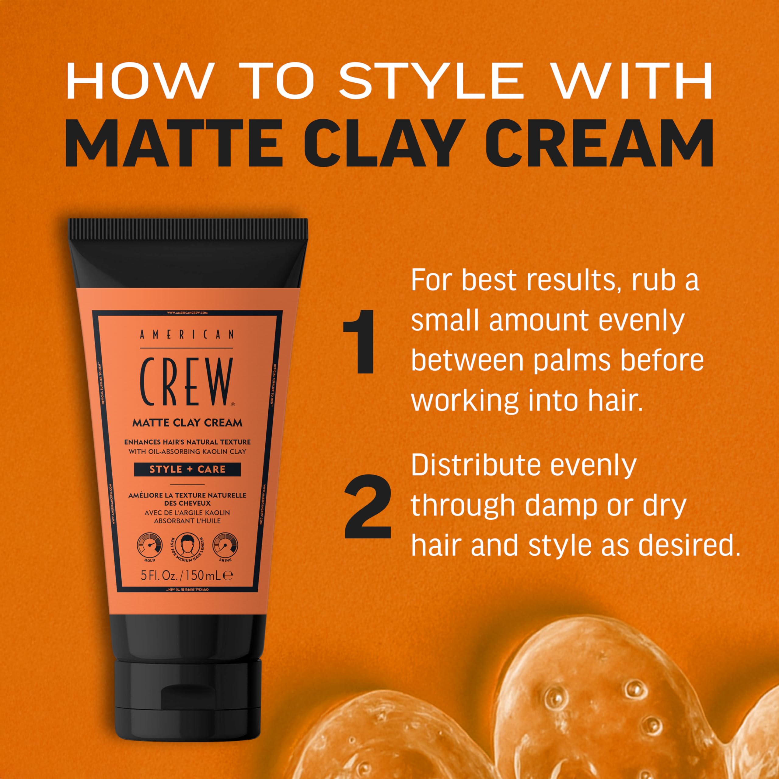 American Crew Matte Clay Cream - Hybrid Hair Styling Clay Gel for Men 5