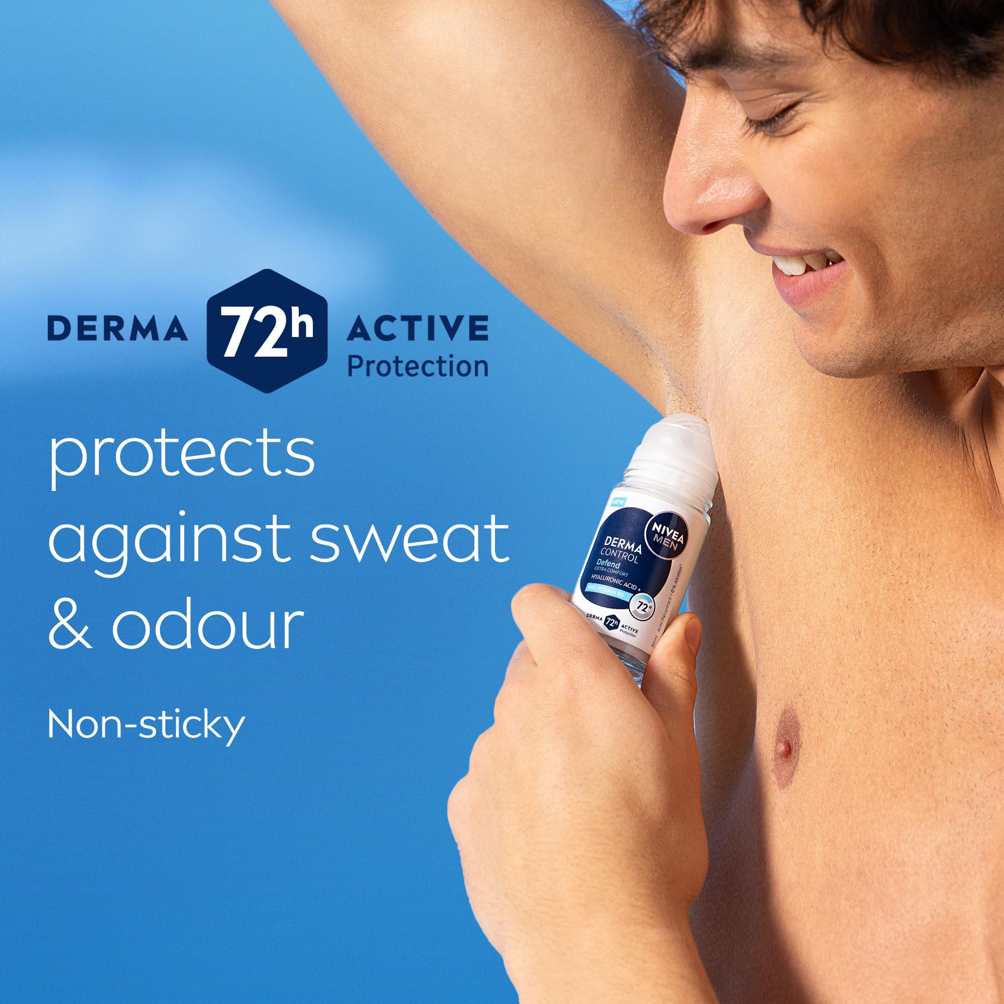 NIVEA MEN Derma Control Defend Roll On Anti-Perspirant Deodorant with Hyaluronic Acid (50ml) 4